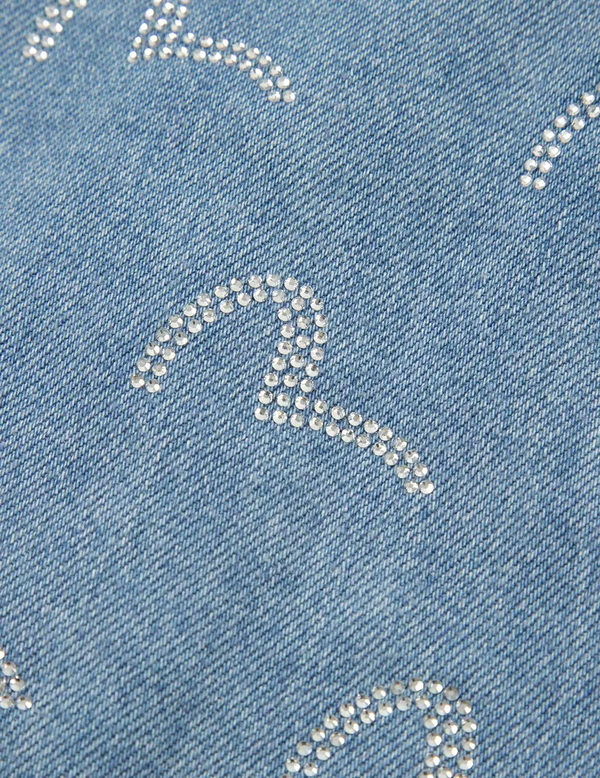 Allover Rhinestone Seagull Loose Fit Denim Jacket