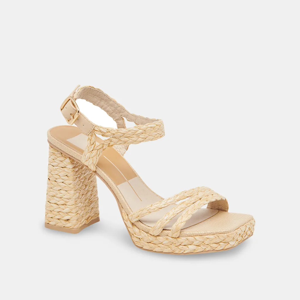 ALYSIA Platform Heels Natural Raffia | Natural Block Heel Sandals– Dolce Vita 6890484400194