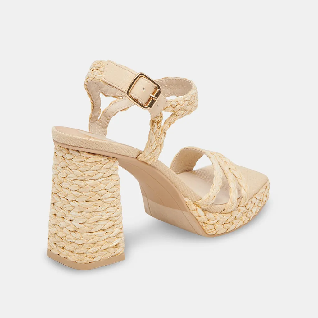 ALYSIA Platform Heels Natural Raffia | Natural Block Heel Sandals– Dolce Vita 6890484400194