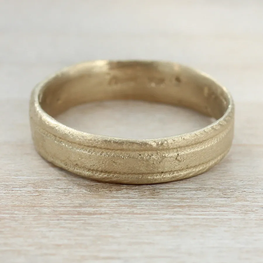 Ancient Texture Striped Ring