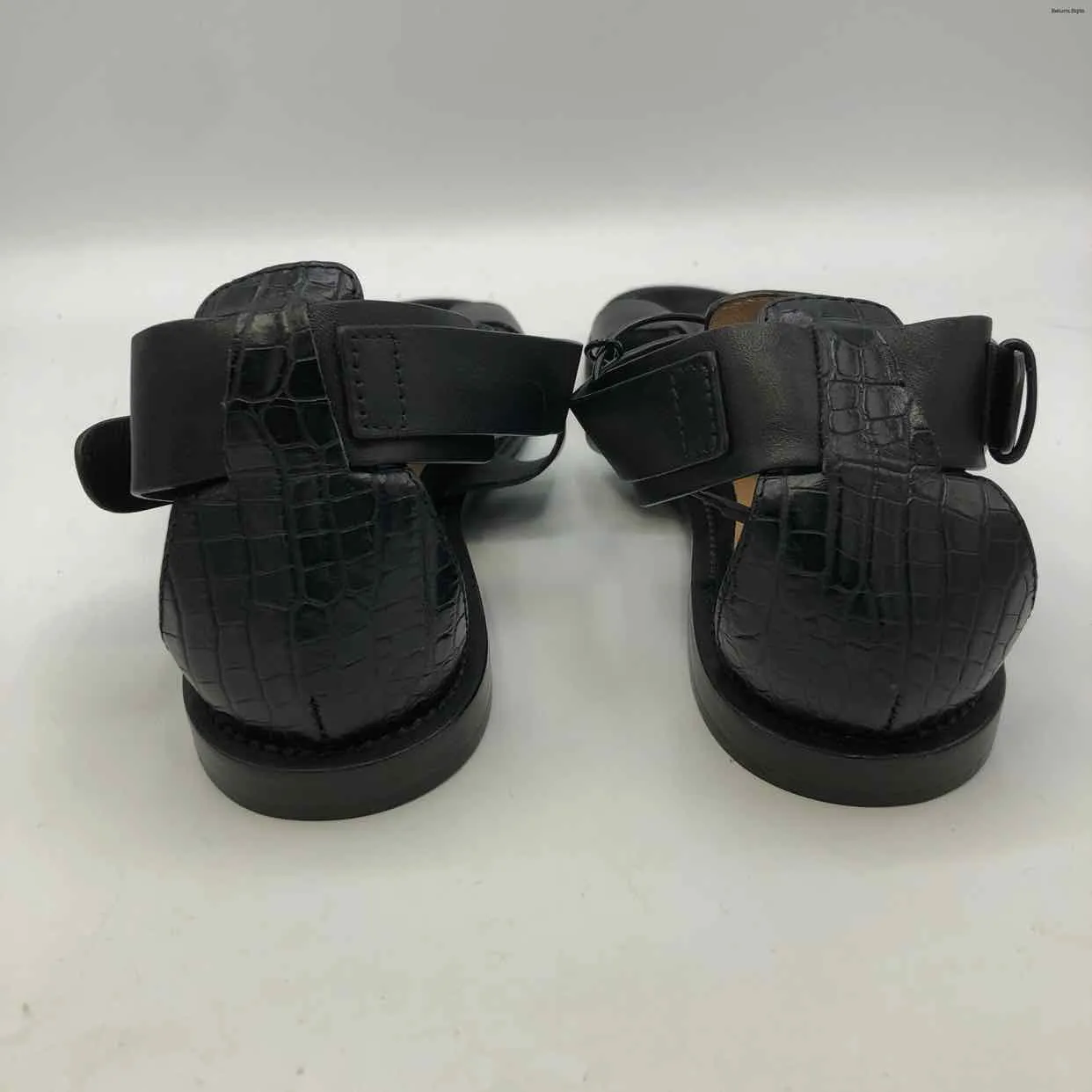 AQUATALIA Black Leather Italian Made Strappy Sandal Shoe Size 6 Shoes