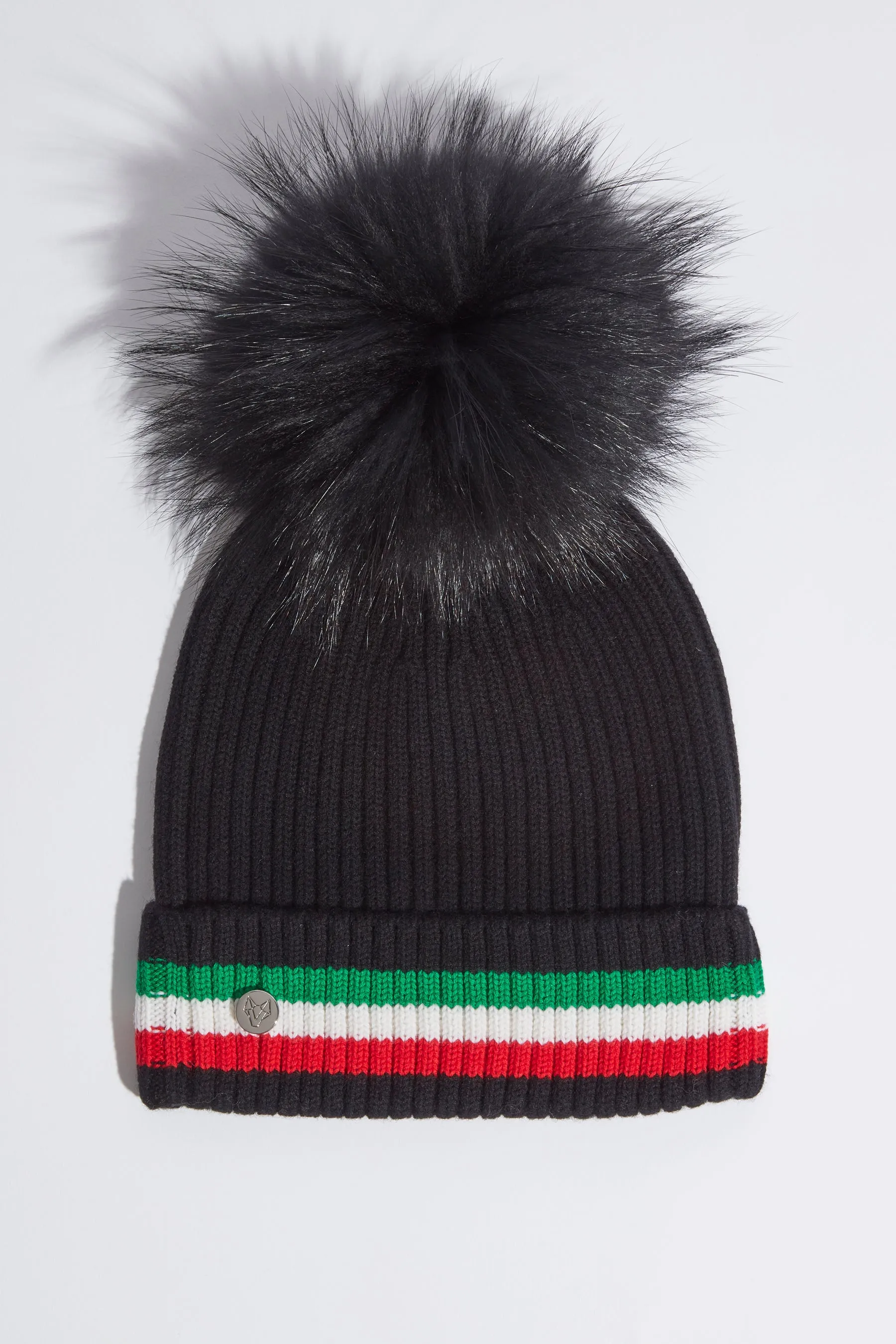 Aston Merino Wool Pom Pom Hat - Black