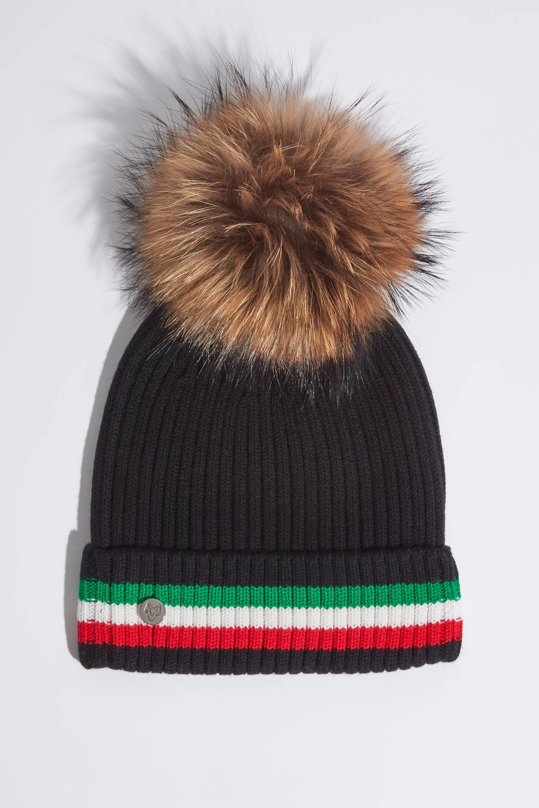 Aston Merino Wool Pom Pom Hat - Black