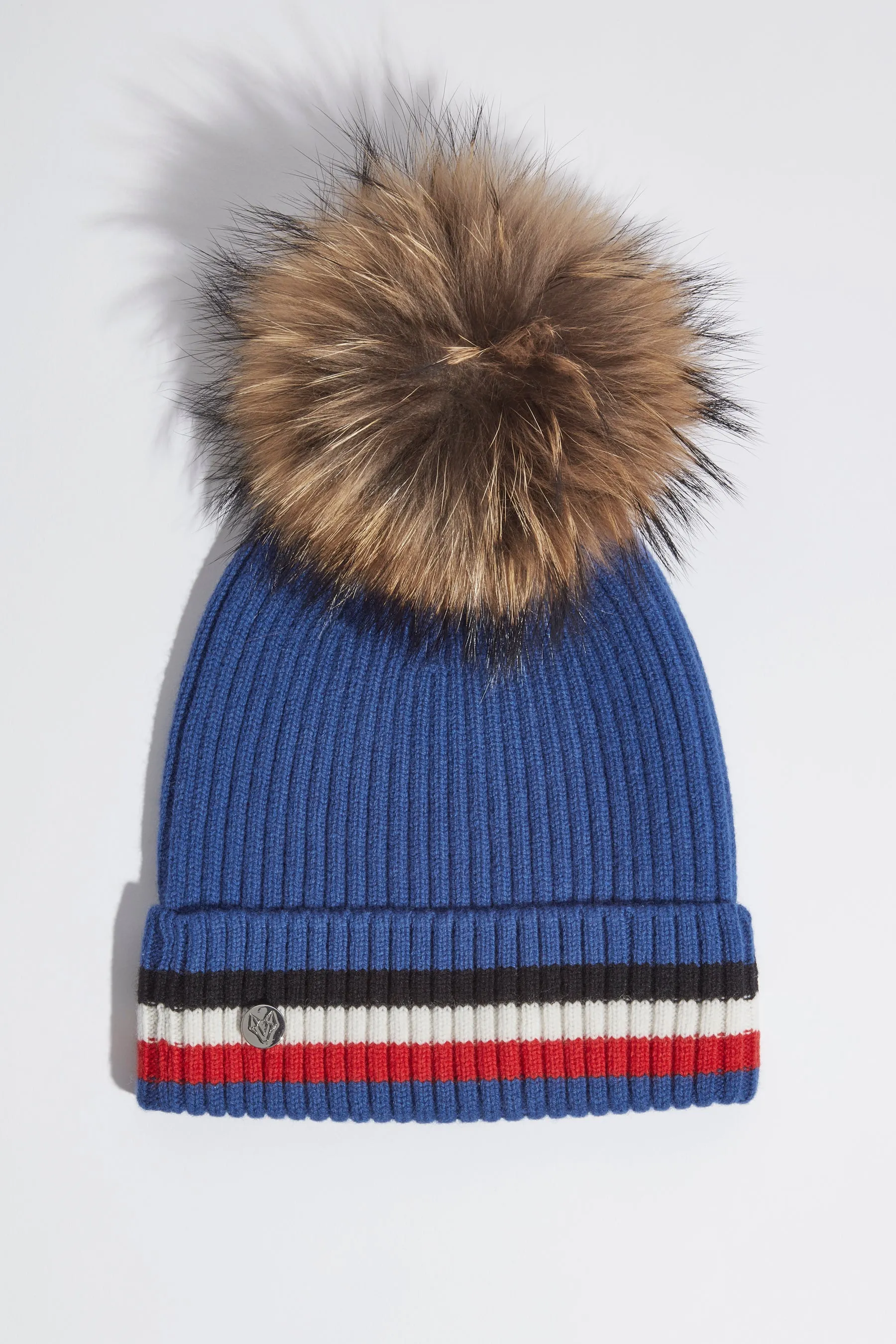 Aston Merino Wool Pom Pom Hat - Blue