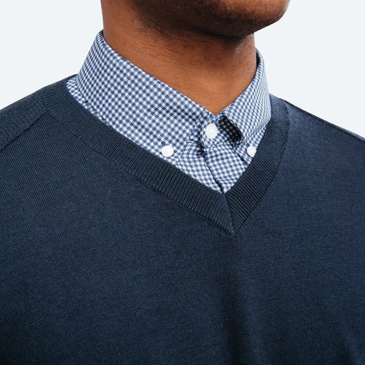 Atlas V-Neck Sweater - Navy