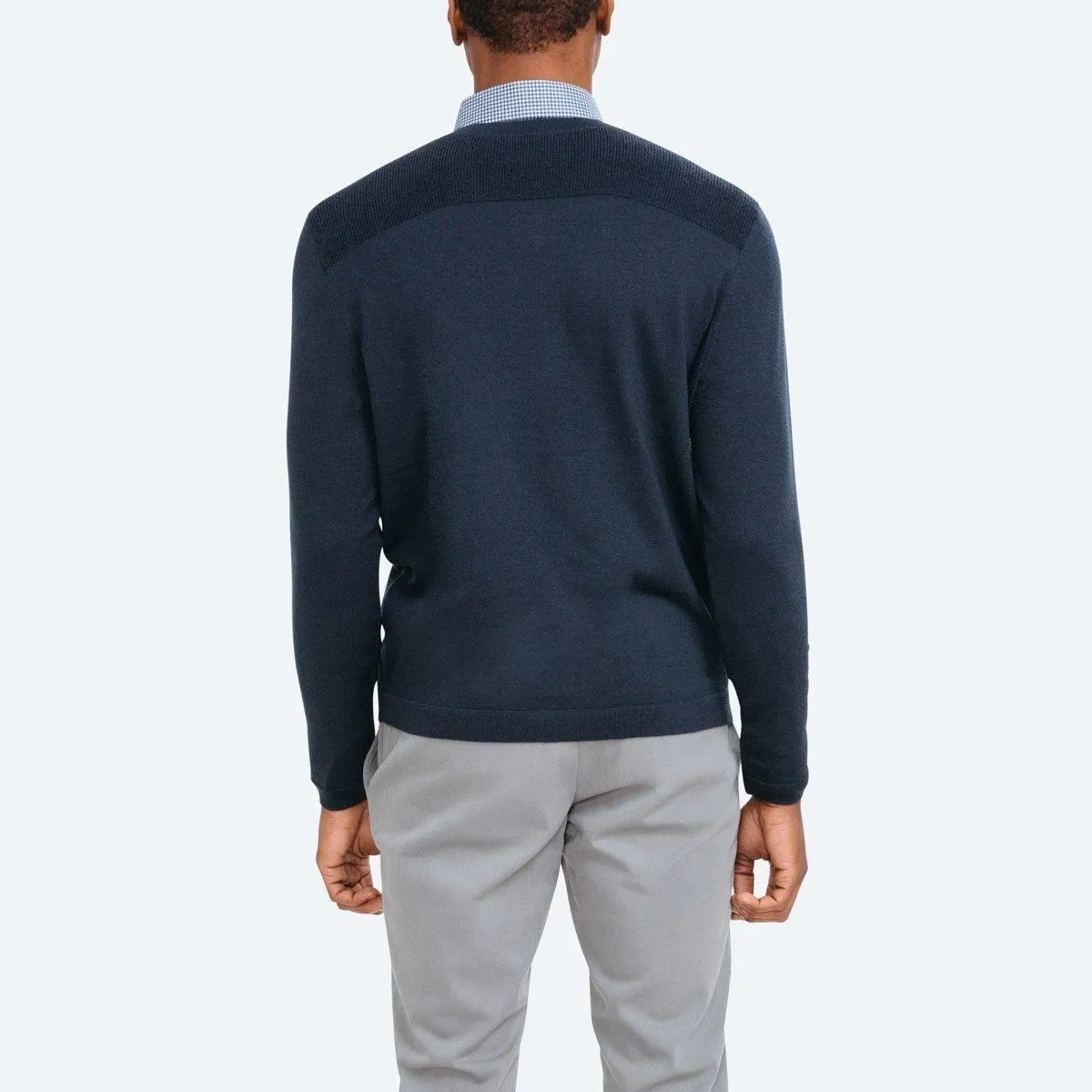 Atlas V-Neck Sweater - Navy