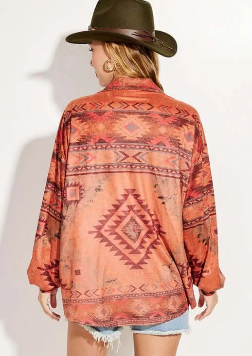 Aztec Suede Shirt Jacket Made in USA