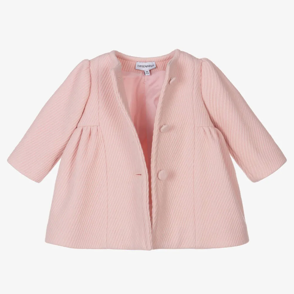 Baby Girls Pink Wool Coat