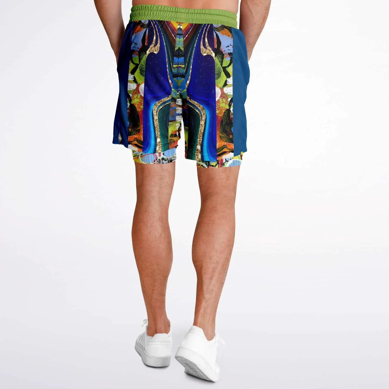 Barcelona Blue Marble Swirl Compression Activity Shorts