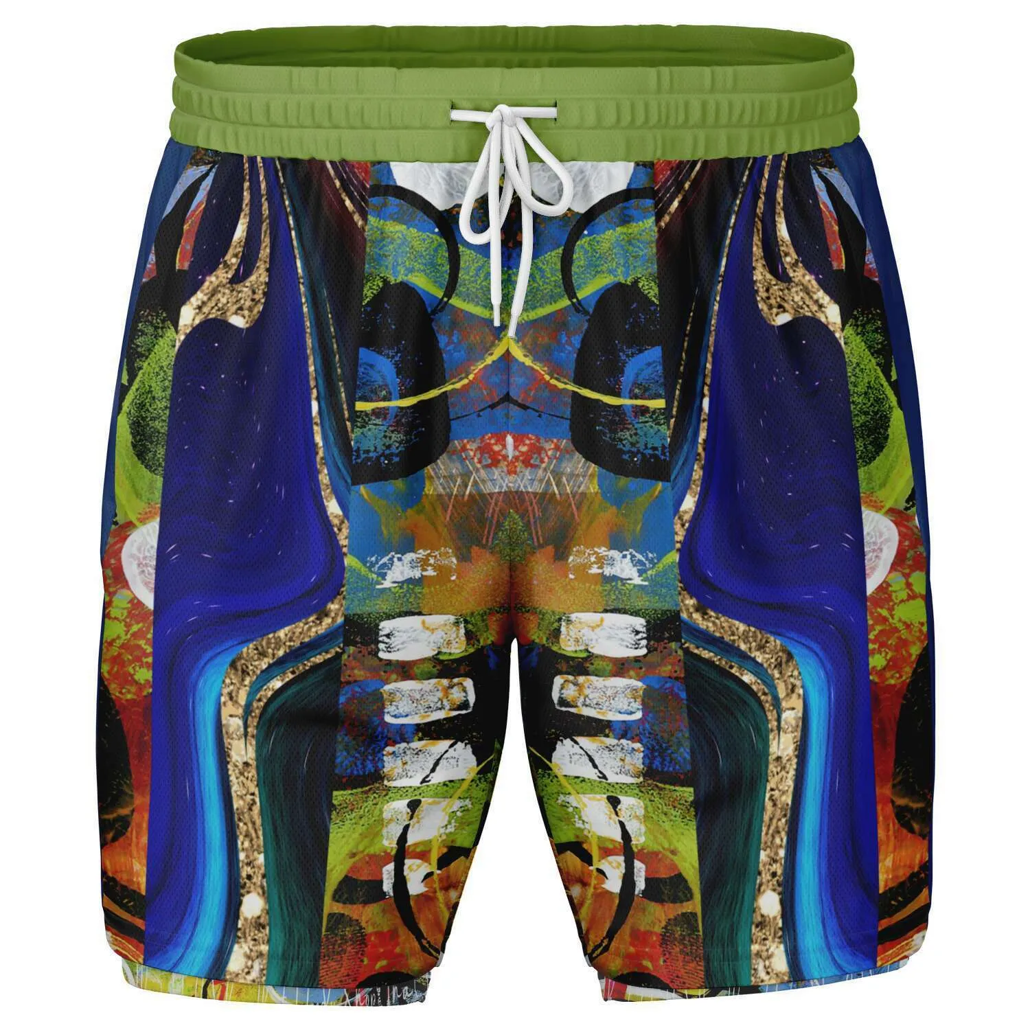 Barcelona Blue Marble Swirl Compression Activity Shorts