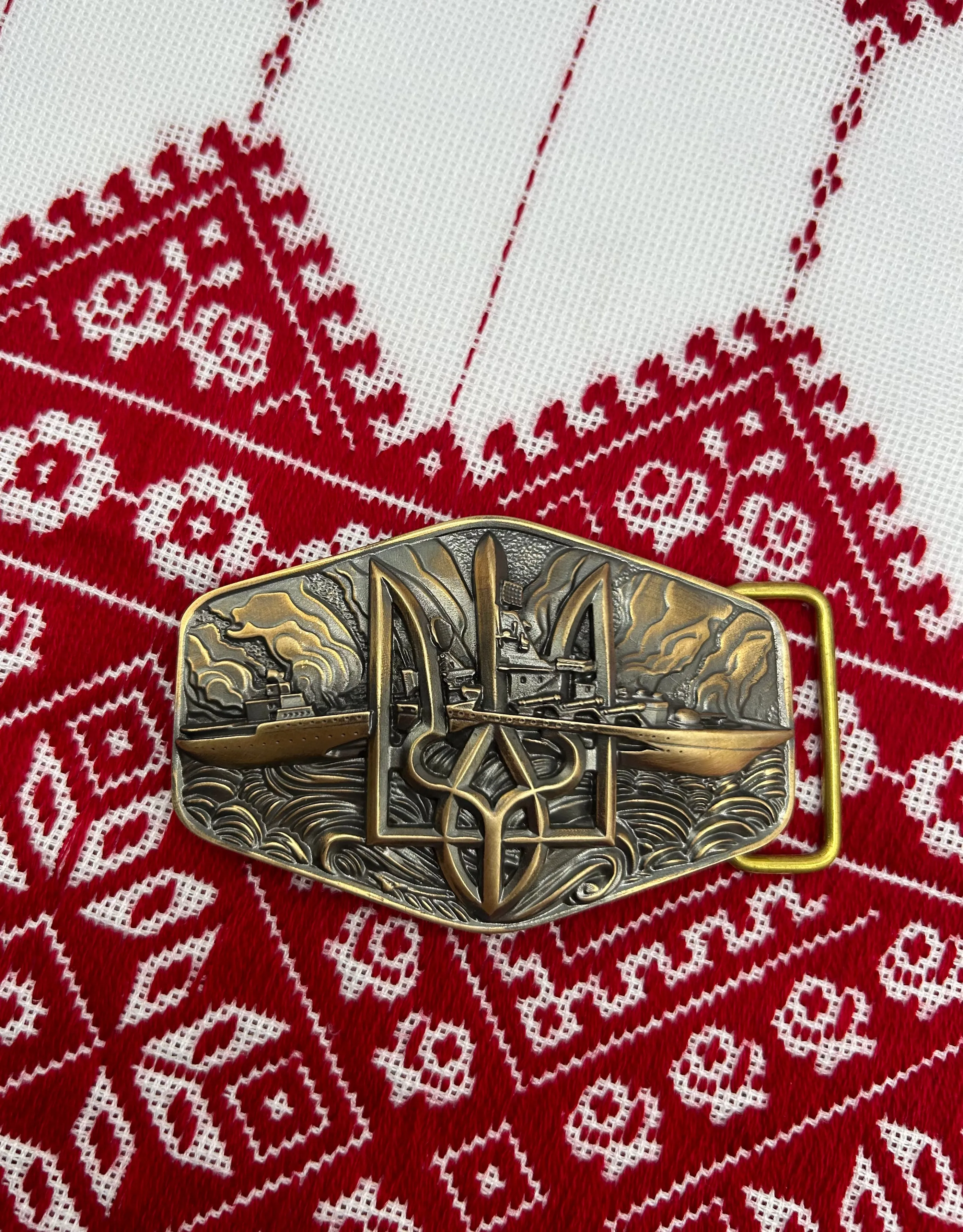 Belt Buckle “Russian Warship…”