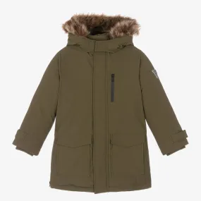 Boys Green Down Parka Coat