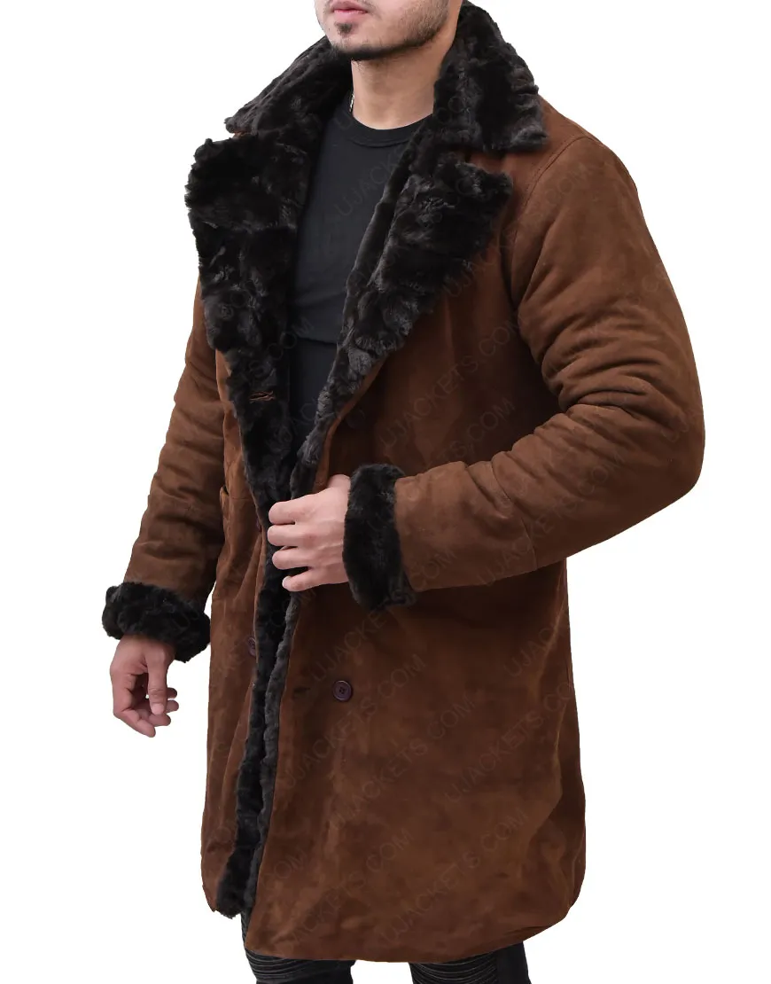 Brad Pitt Mickey Snatch Suede Leather Fur Coat - Brad Pitt Fur Coat