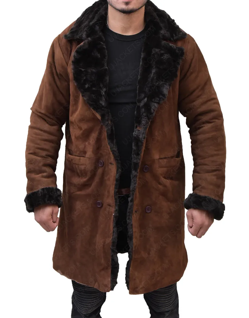 Brad Pitt Mickey Snatch Suede Leather Fur Coat - Brad Pitt Fur Coat