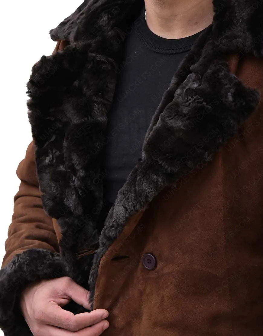 Brad Pitt Mickey Snatch Suede Leather Fur Coat - Brad Pitt Fur Coat