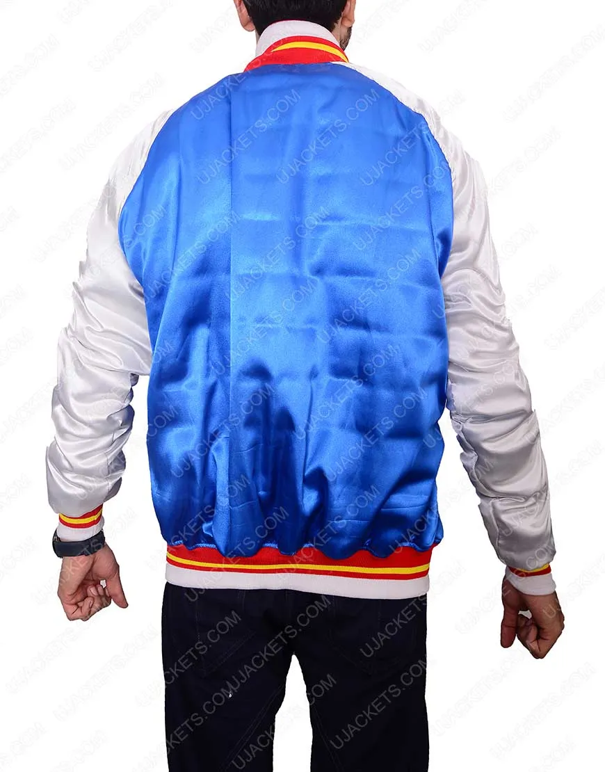 Buy Satin Bomber Saint Laurent Blue Jacket On Ujackets