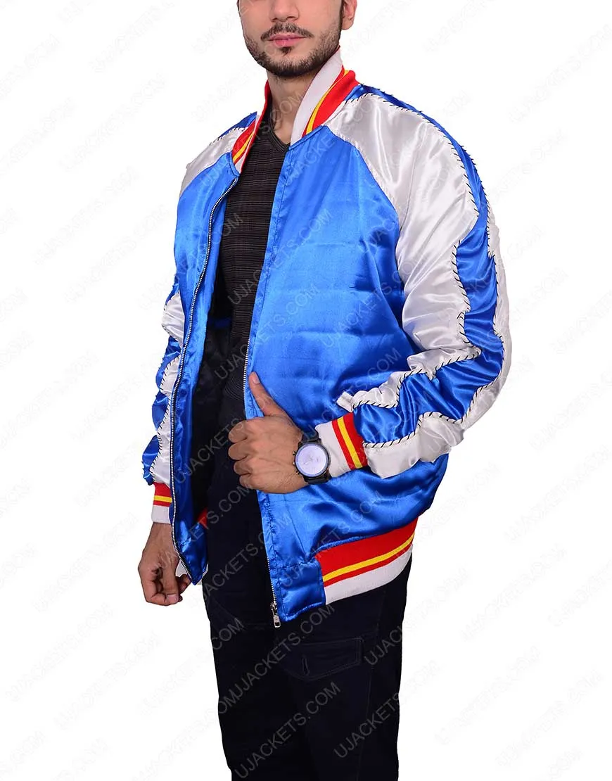 Buy Satin Bomber Saint Laurent Blue Jacket On Ujackets