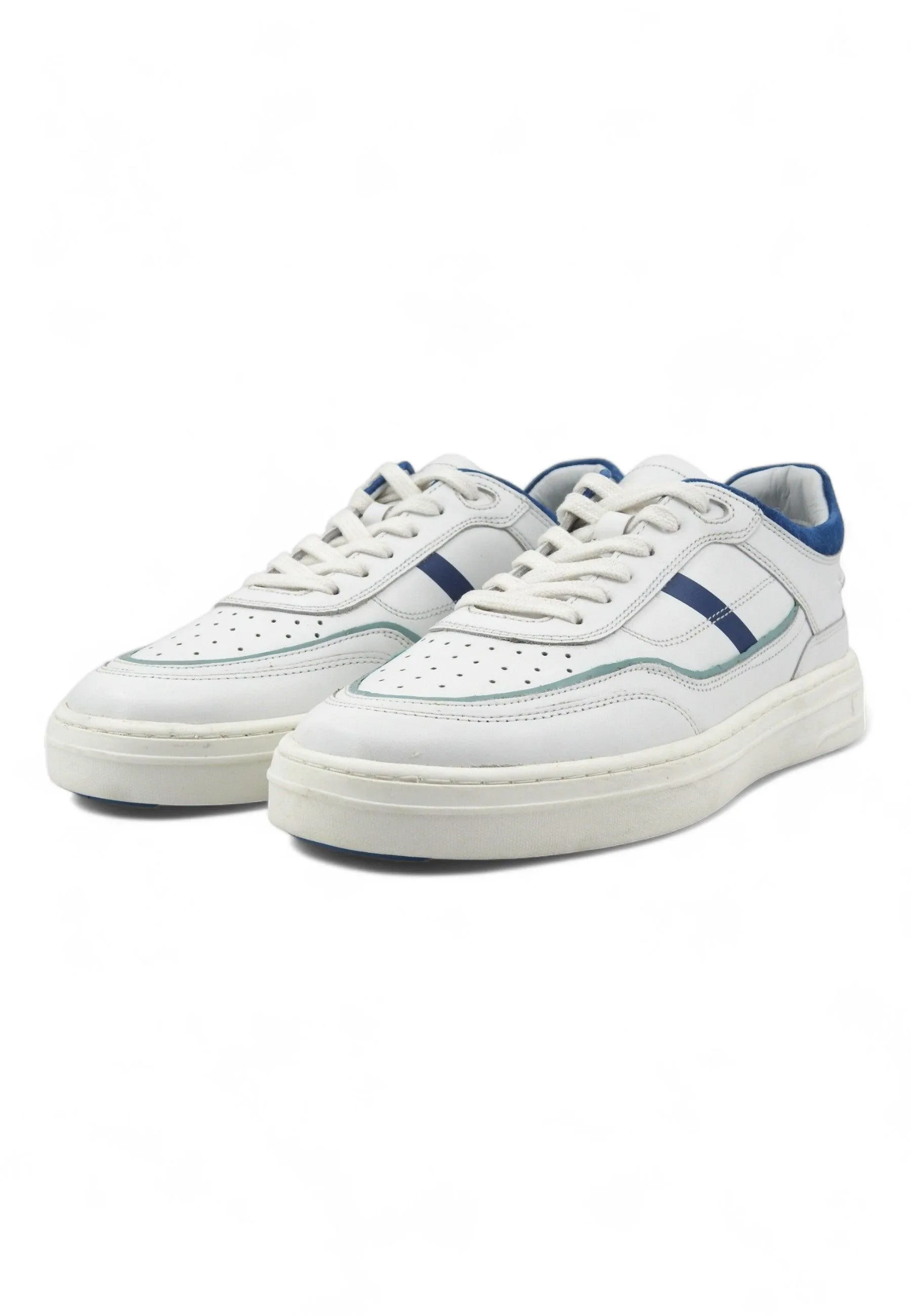 CAFENOIR Sneaker Basket Ox Uomo Bianco Celeste PV1002