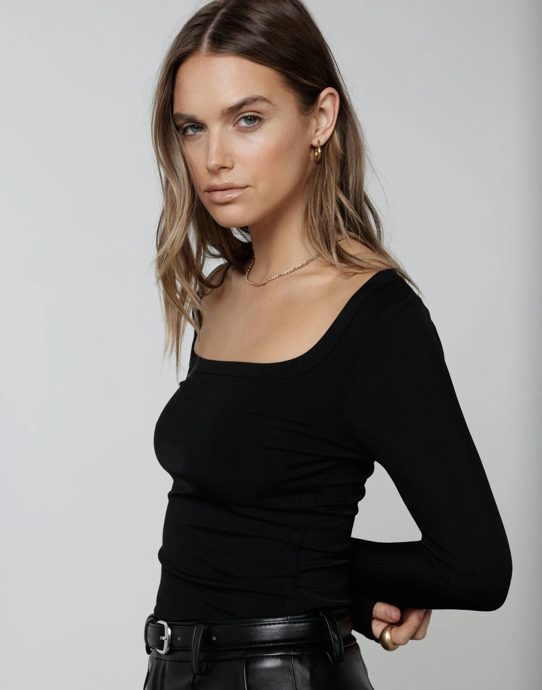 Candice Long Sleeve Top (Black)