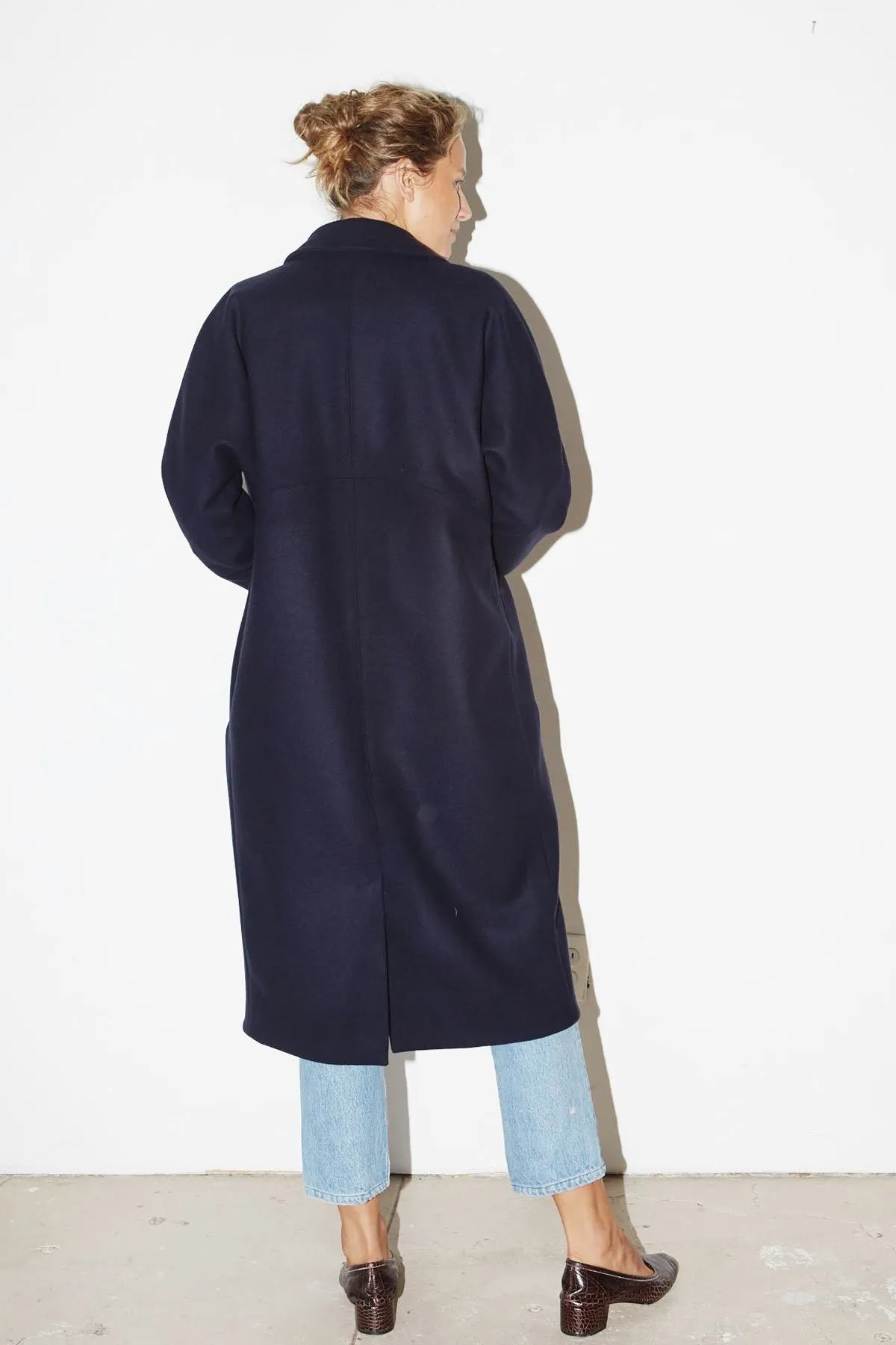 Cashmere Wool Escape Coat - Night Blue