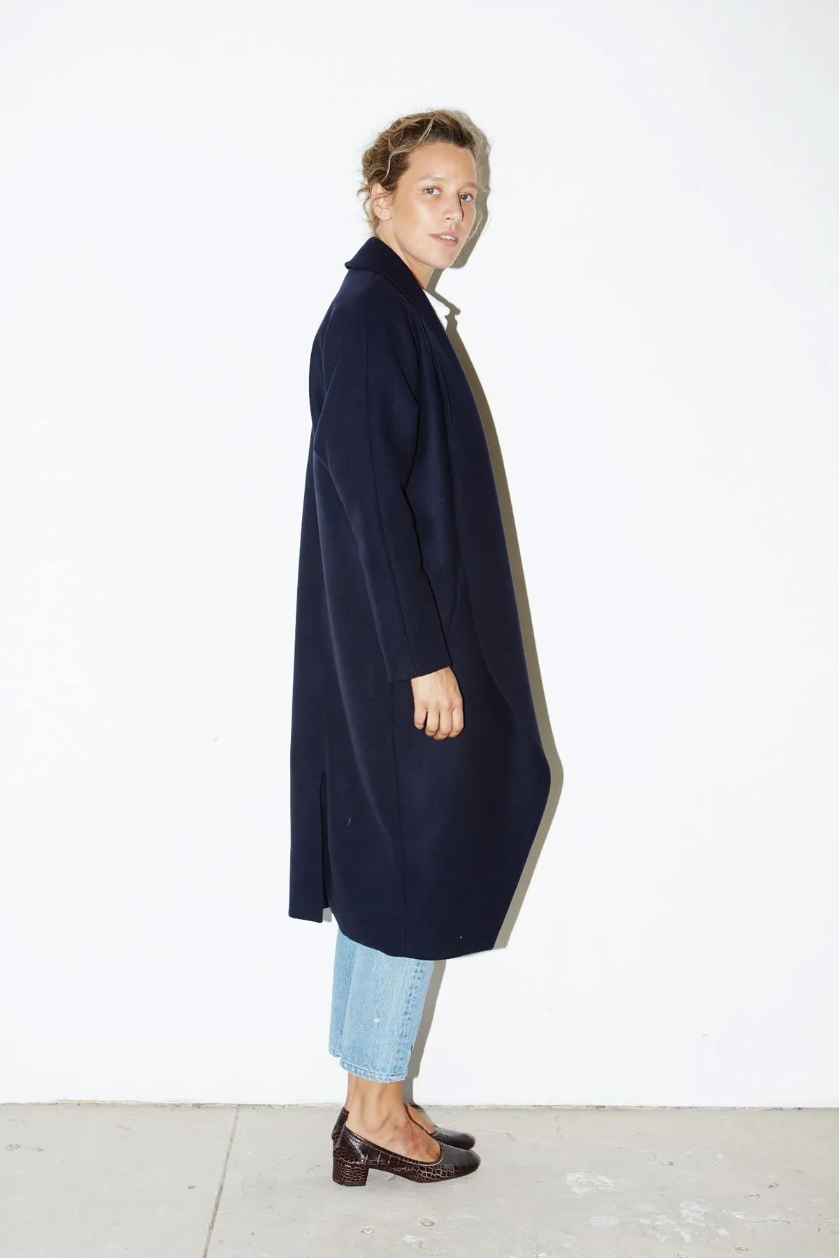 Cashmere Wool Escape Coat - Night Blue