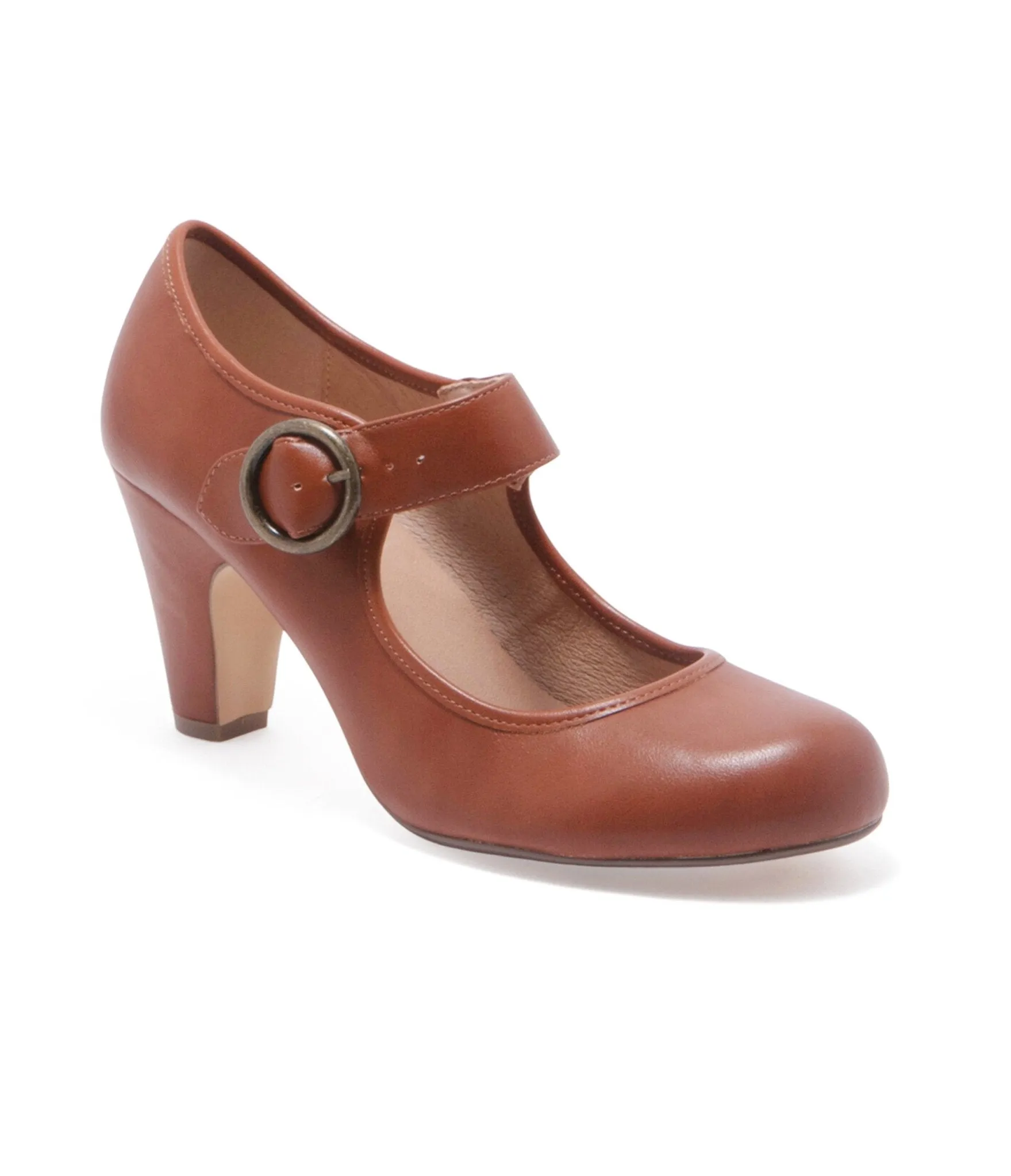 Chelsea Crew 1940s Rust Leatherette Mary Jane Madeline Heels