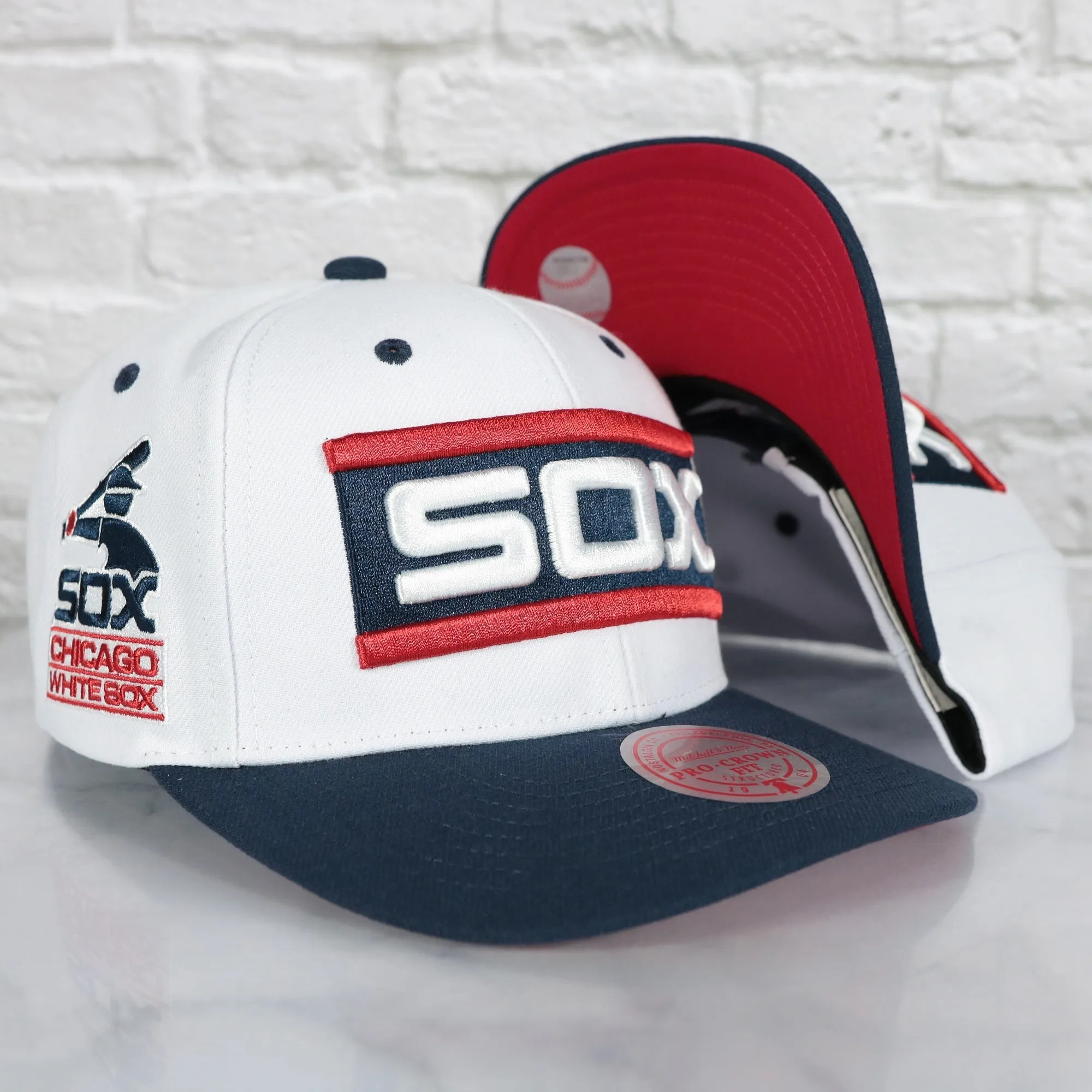 Chicago White Sox Cooperstown Sox Jersey Script 1987 White Sox logo side patch Evergreen Pro | White/Navy Snapback Hat