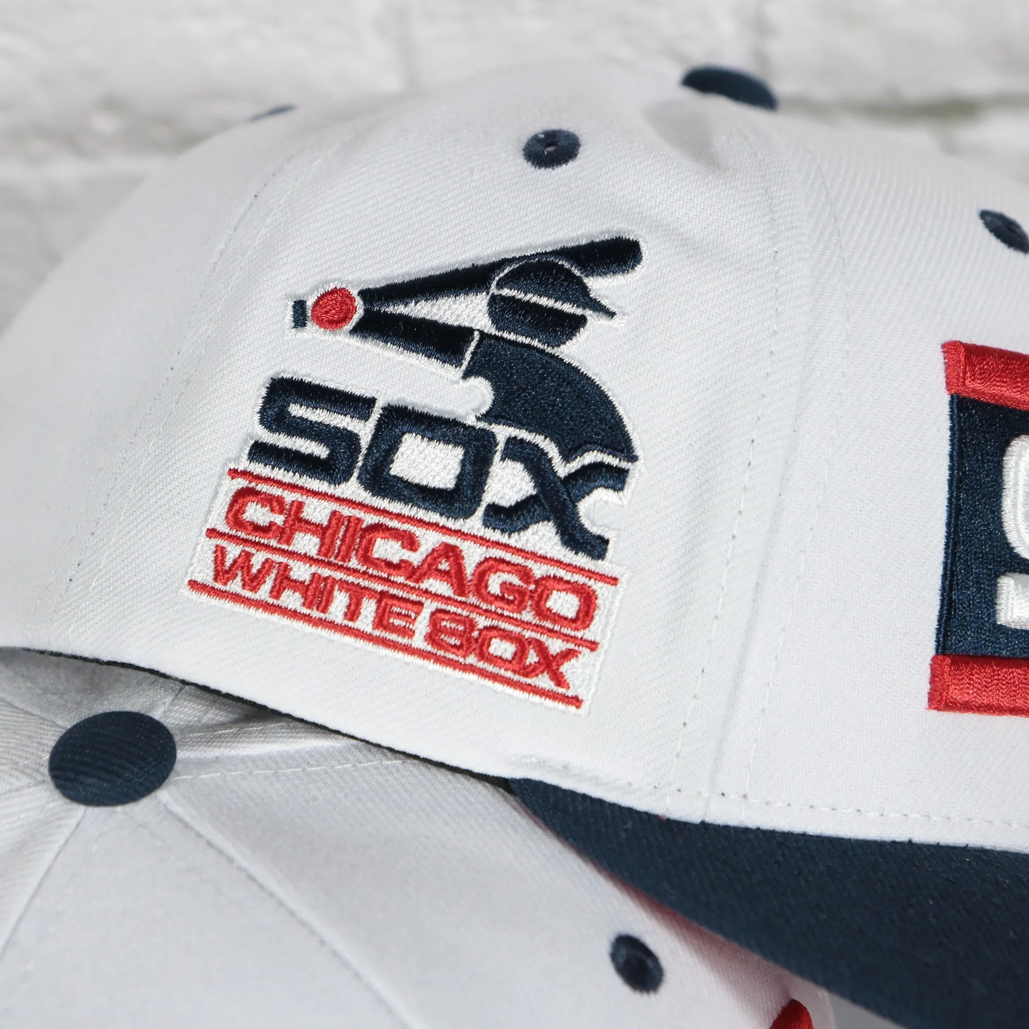 Chicago White Sox Cooperstown Sox Jersey Script 1987 White Sox logo side patch Evergreen Pro | White/Navy Snapback Hat