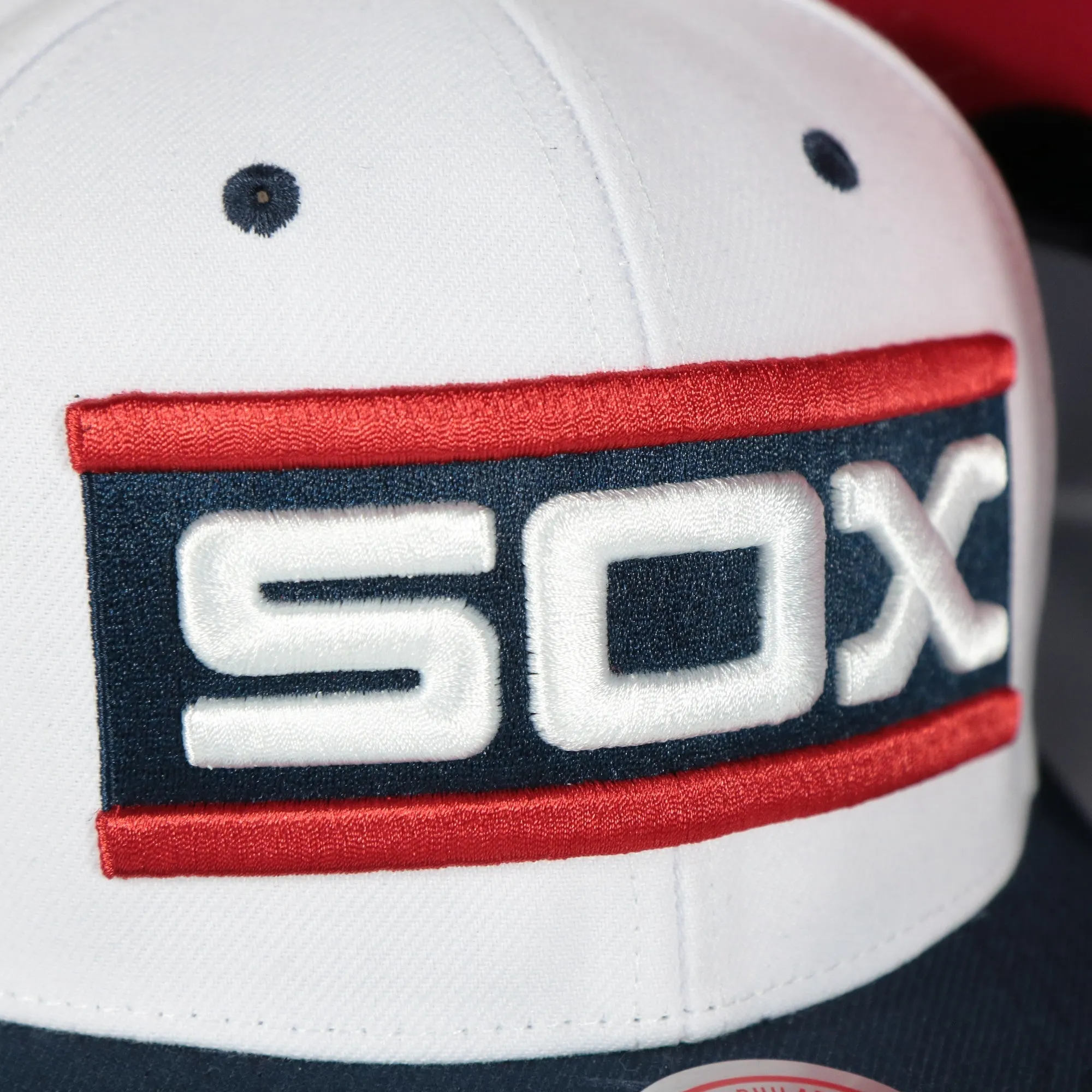 Chicago White Sox Cooperstown Sox Jersey Script 1987 White Sox logo side patch Evergreen Pro | White/Navy Snapback Hat