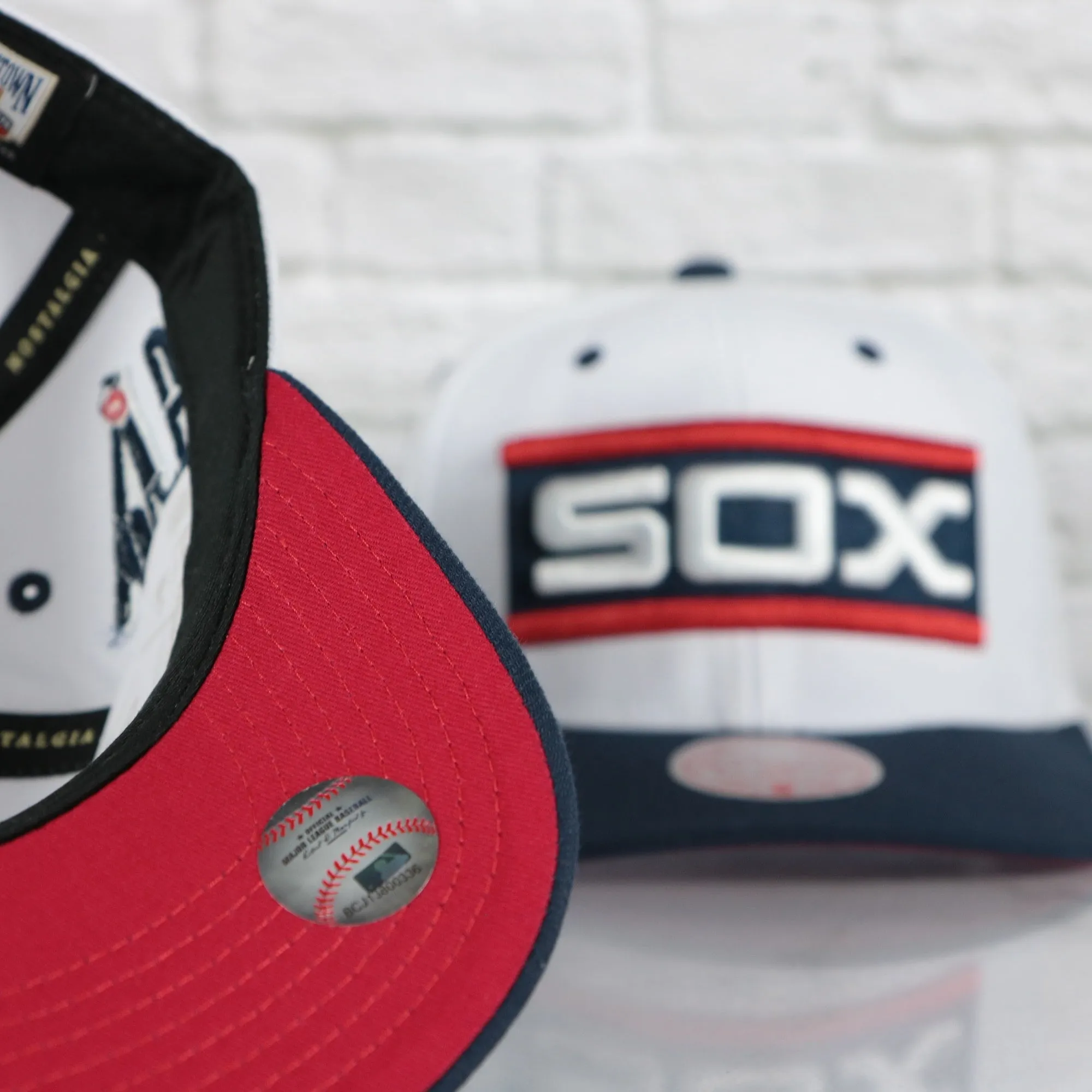 Chicago White Sox Cooperstown Sox Jersey Script 1987 White Sox logo side patch Evergreen Pro | White/Navy Snapback Hat