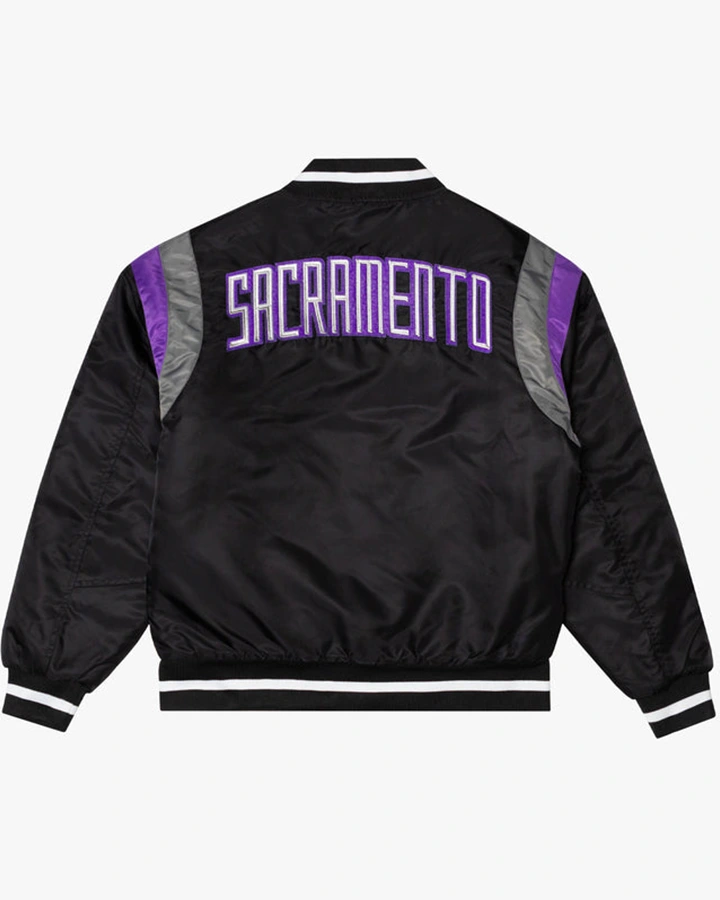 Clark Sacramento Kings Satin Varsity Jacket - William Jacket