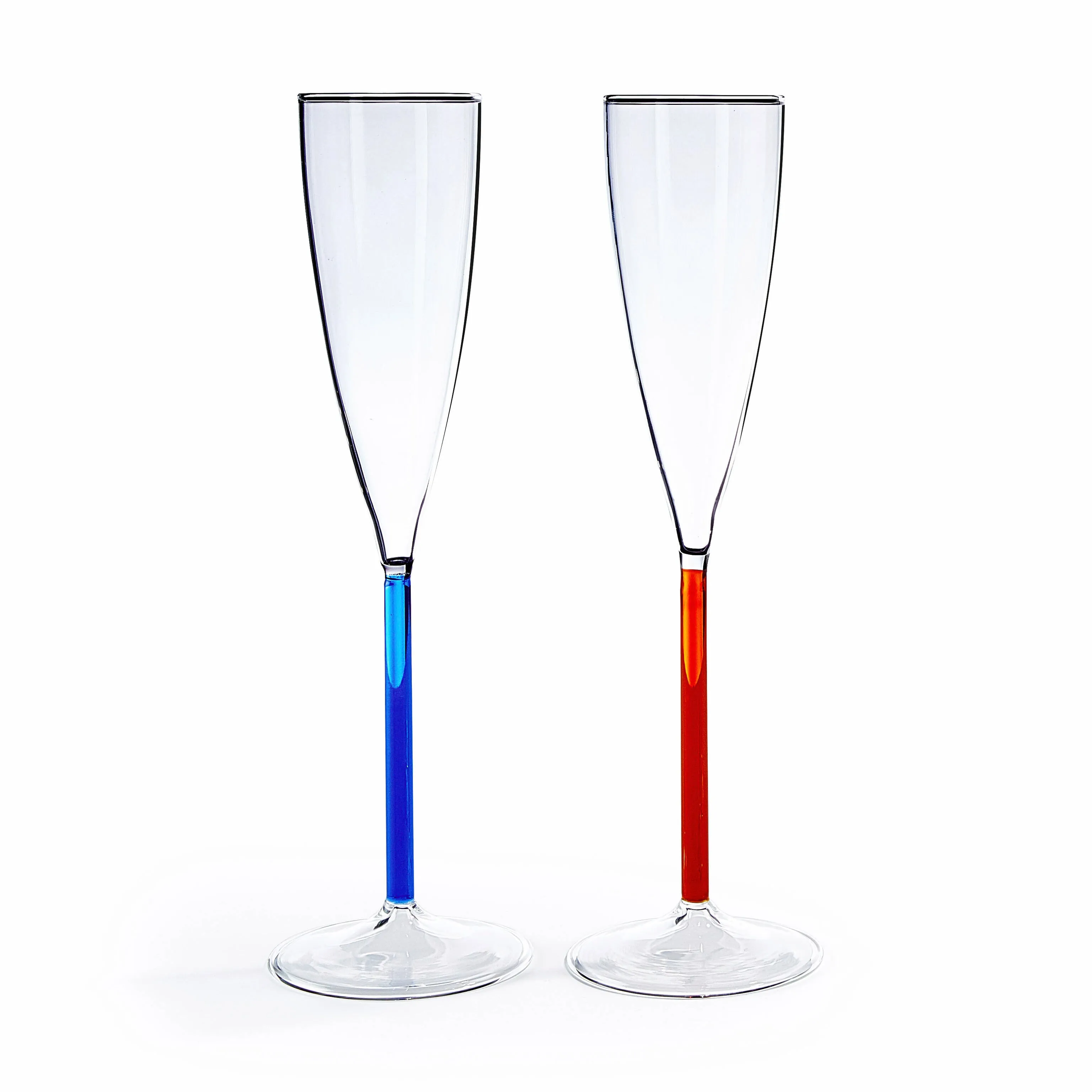 Color Accent Champagne Glasses Set