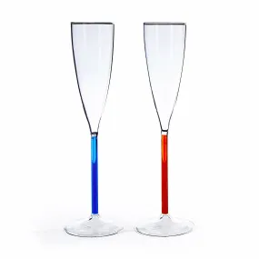 Color Accent Champagne Glasses Set