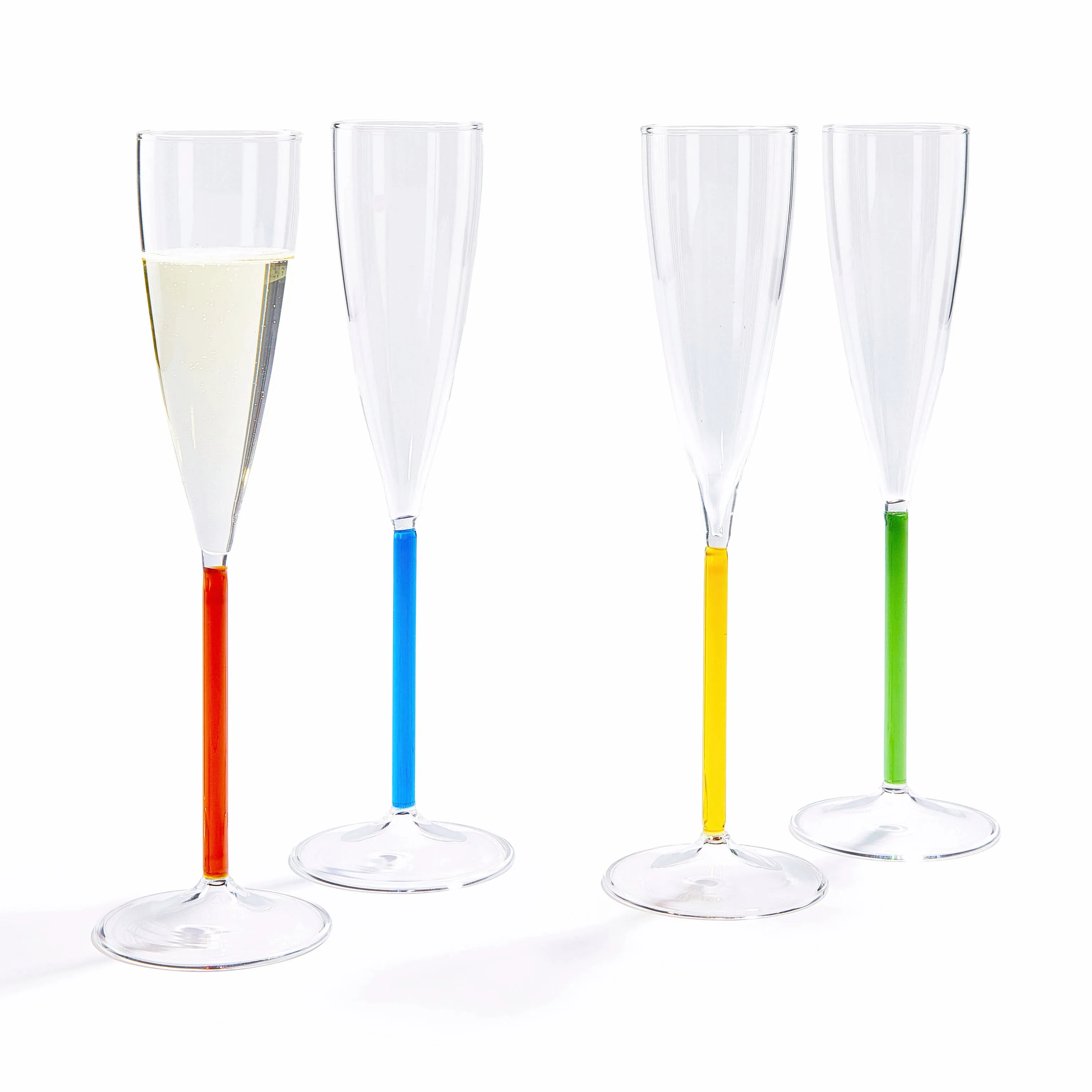 Color Accent Champagne Glasses Set