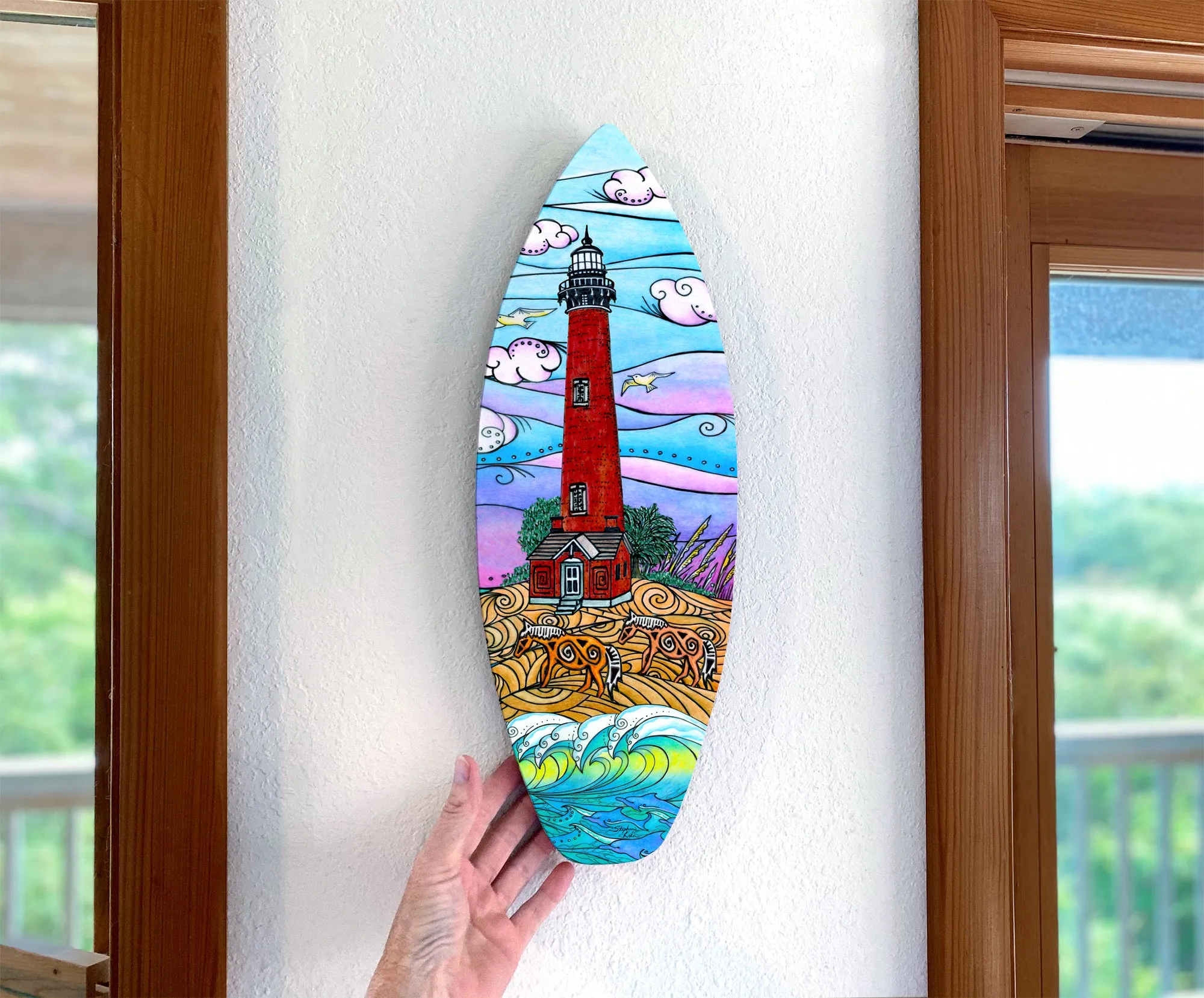 Corolla Lighthouse Surfboard Wall Art