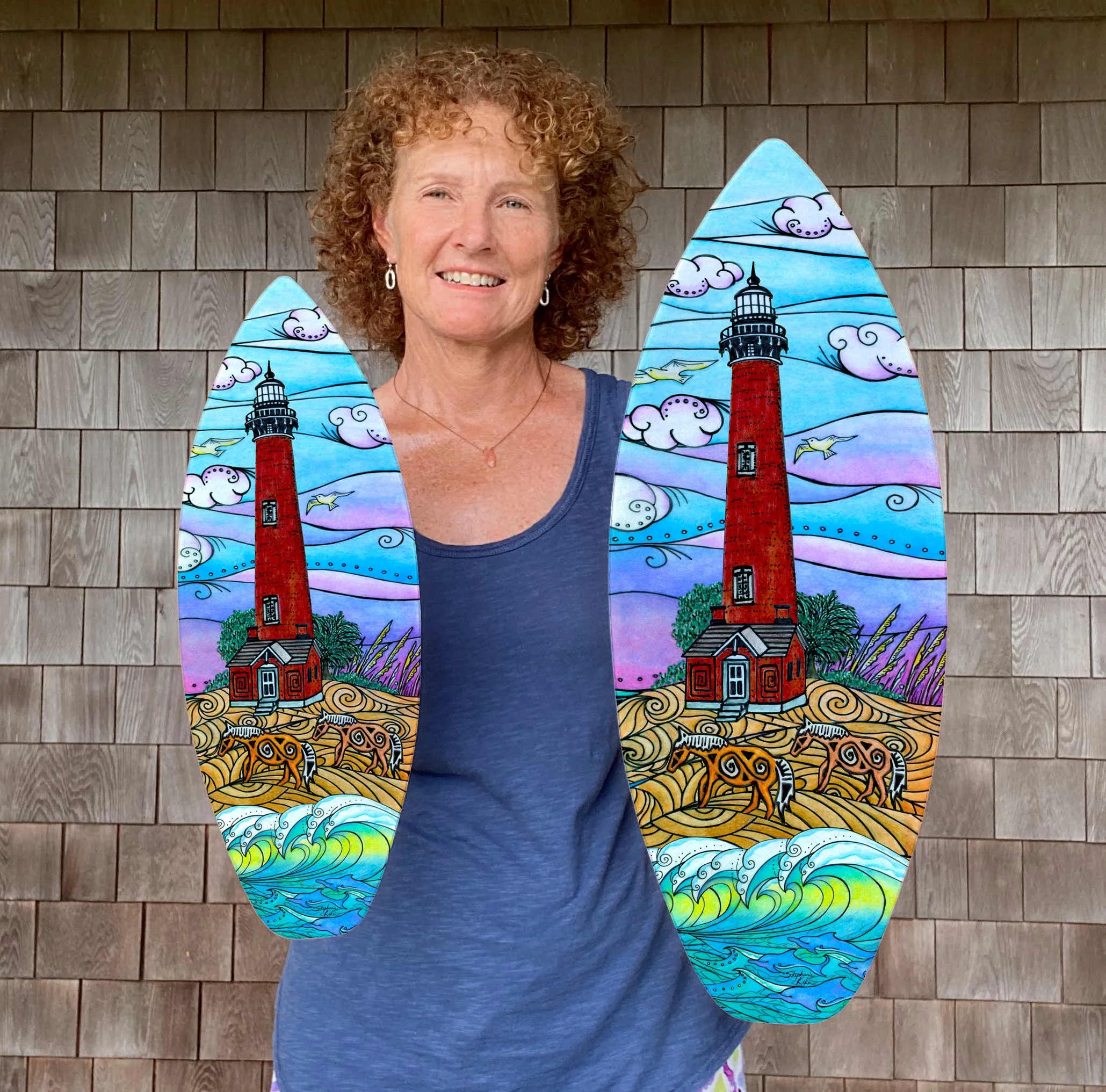 Corolla Lighthouse Surfboard Wall Art