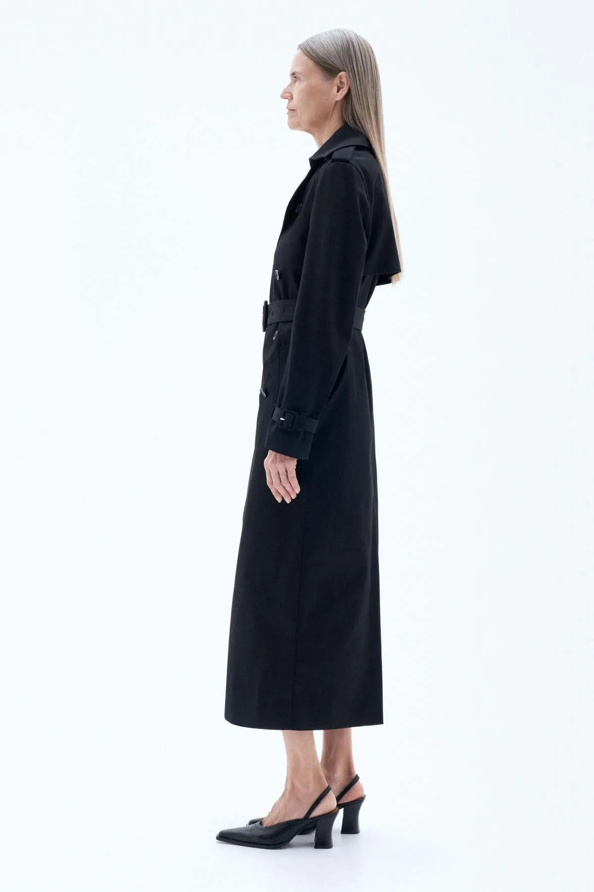 Cotton Trench Coat - Black