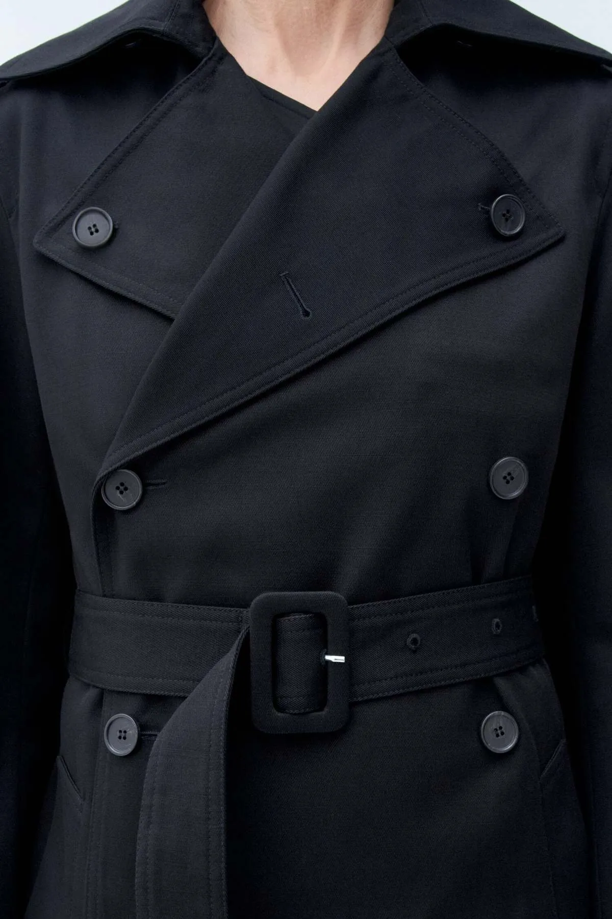 Cotton Trench Coat - Black