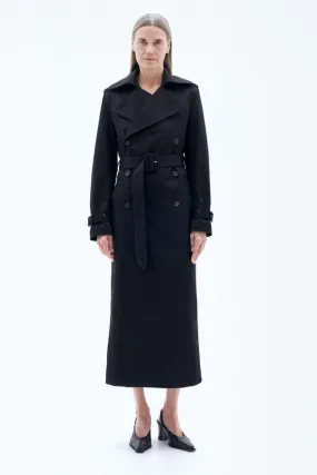 Cotton Trench Coat - Black