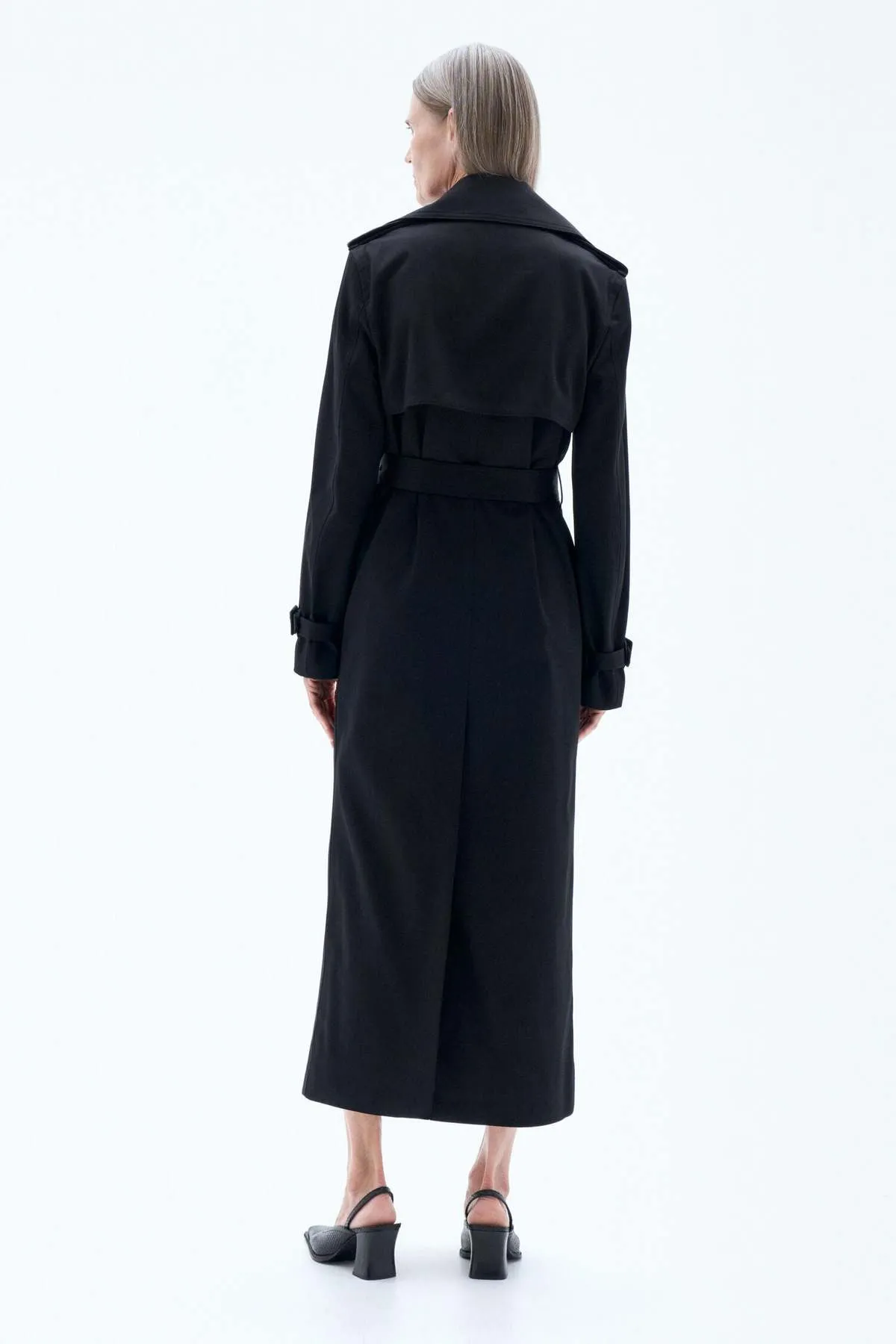 Cotton Trench Coat - Black