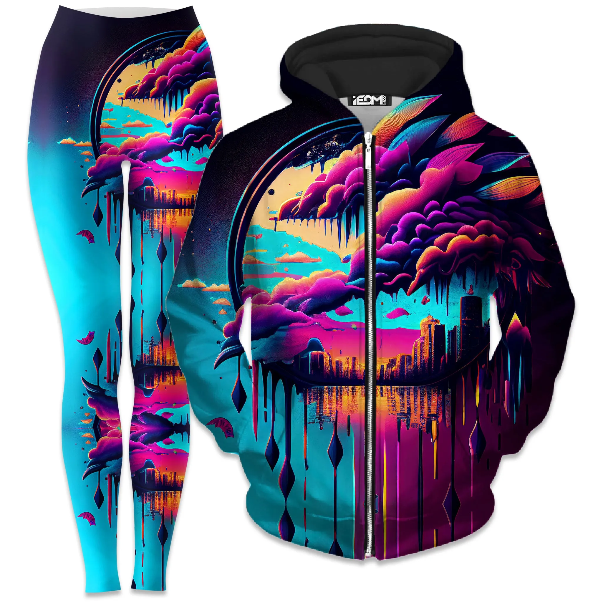 Distant Memory Zip-Up Hoodie and Leggings Combo