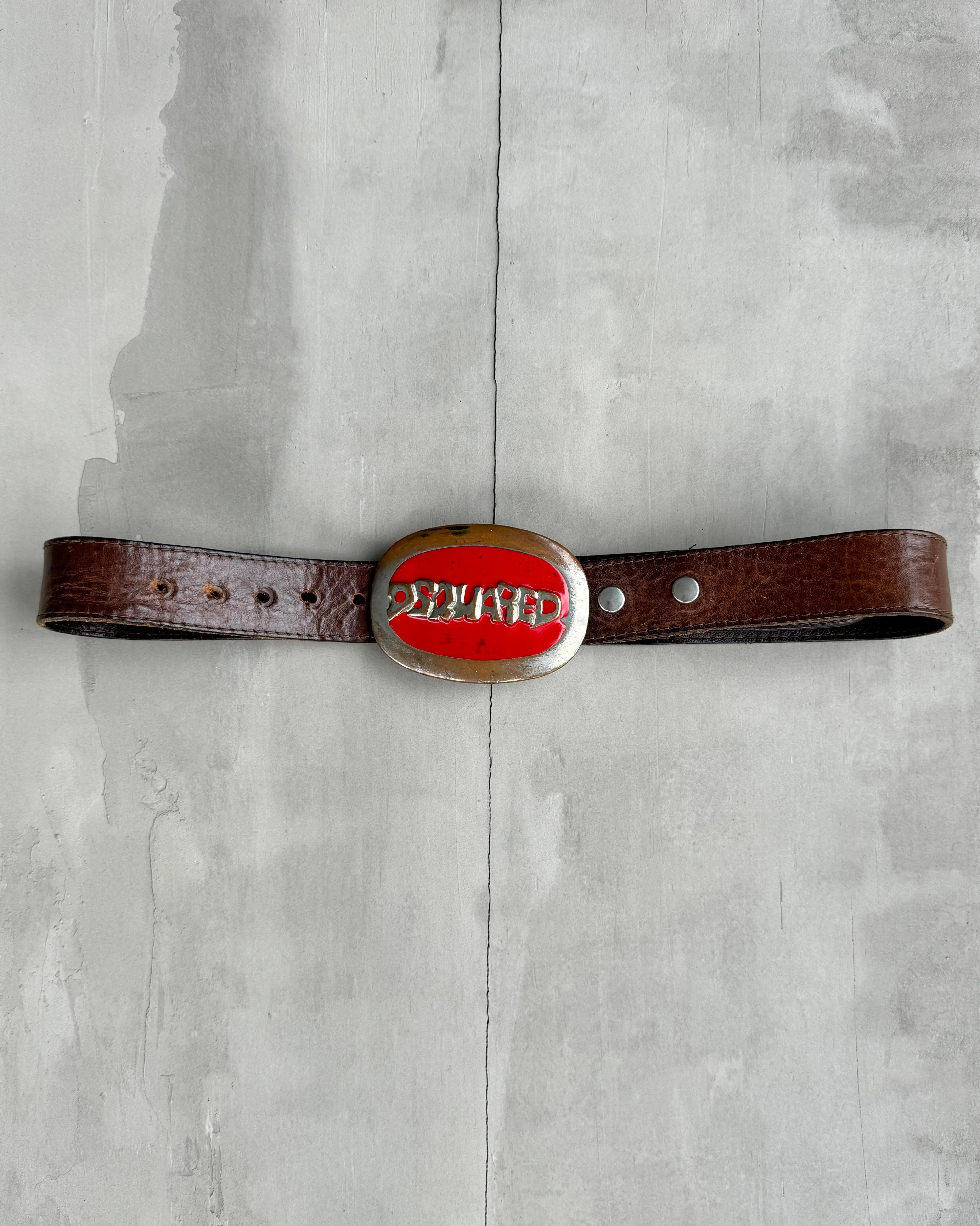 DSQUARED2 METAL AND LEATHER BELT