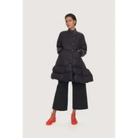 Feather down coat with flounce