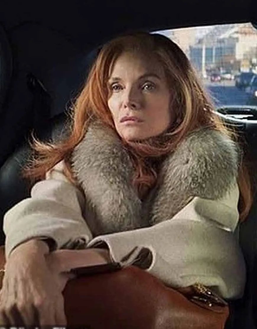 French Exit 2021 Michelle Pfeiffer Coat | Frances Price Fur Collar Coat