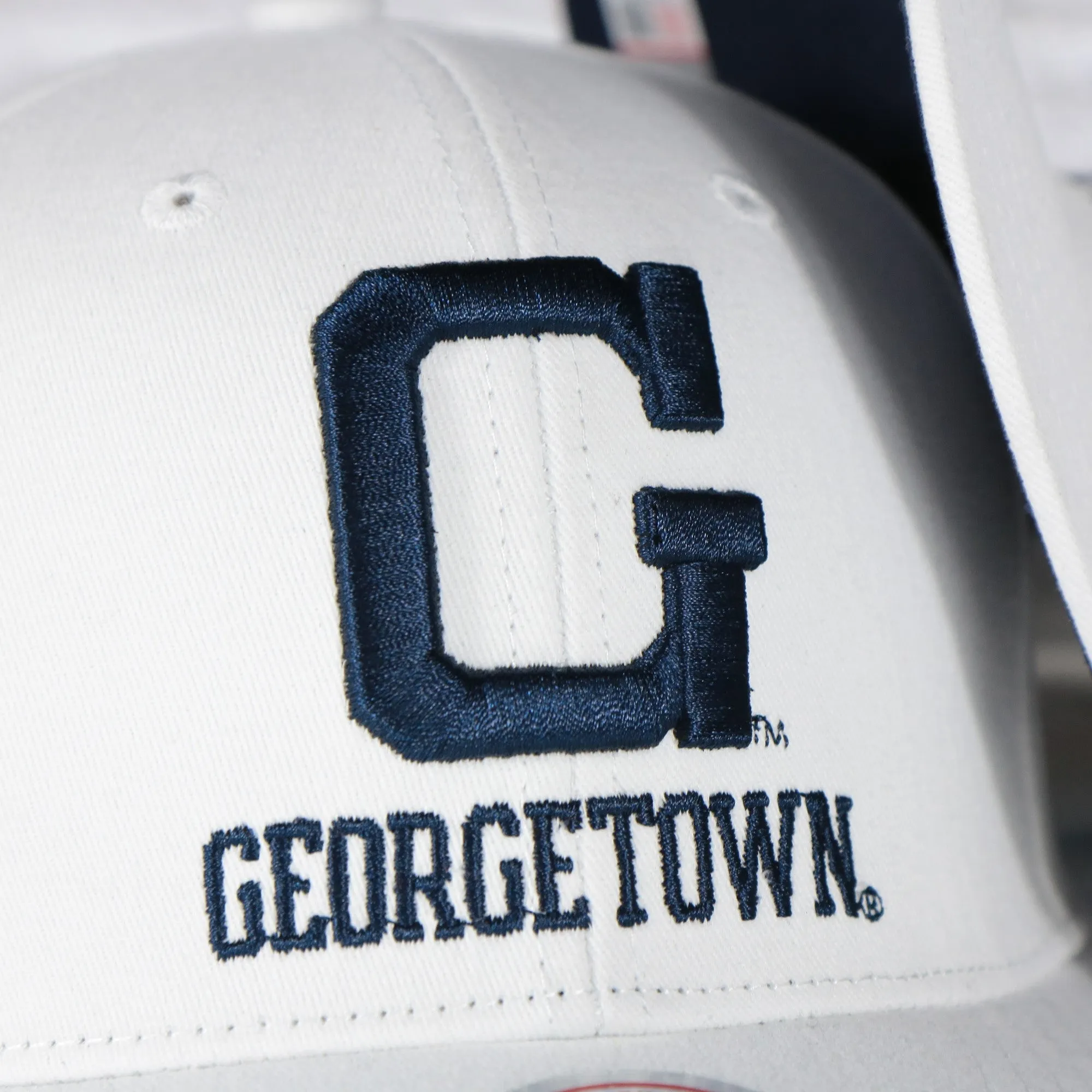 Georgetown Hoyas NCAA All in Pro Navy Bottom | White Snapback Hat