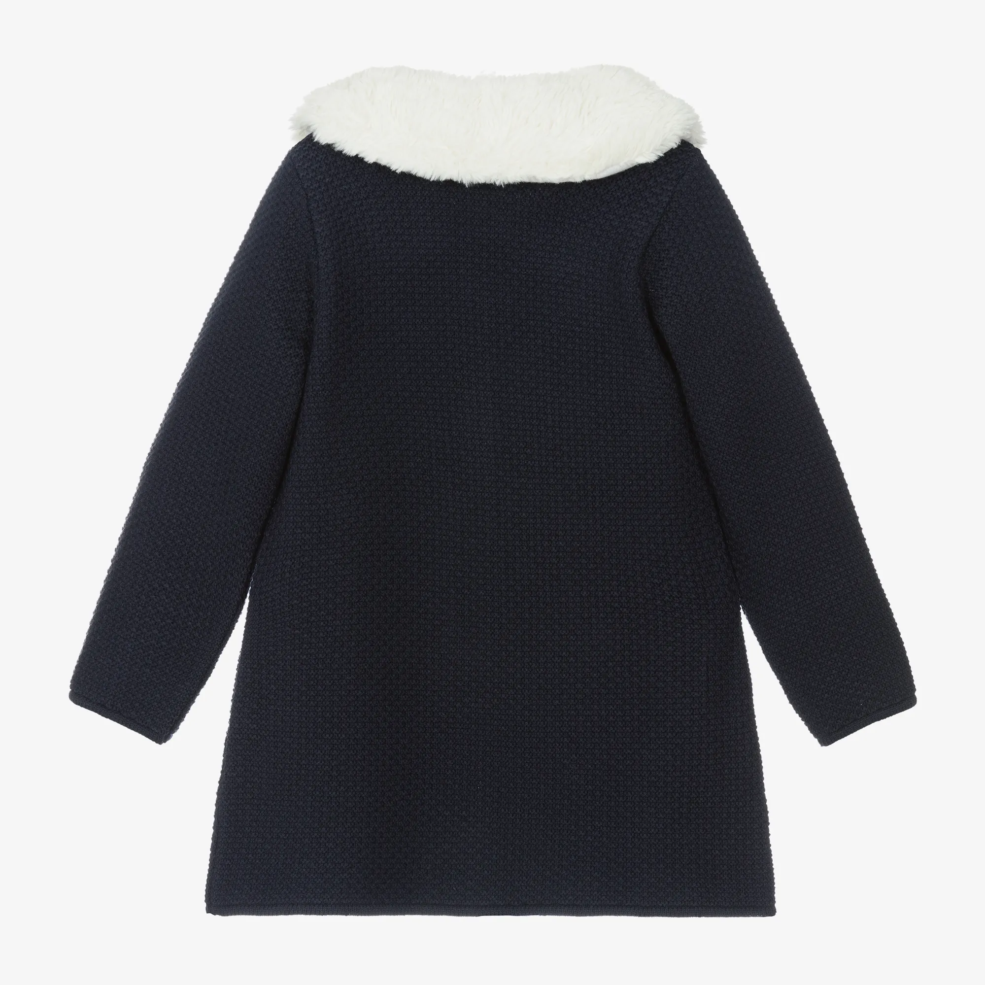 Girls Navy Blue Knitted Coat