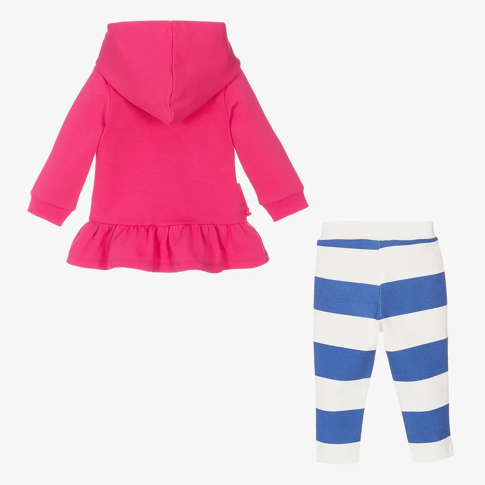 Girls Pink & Blue Leggings Set 