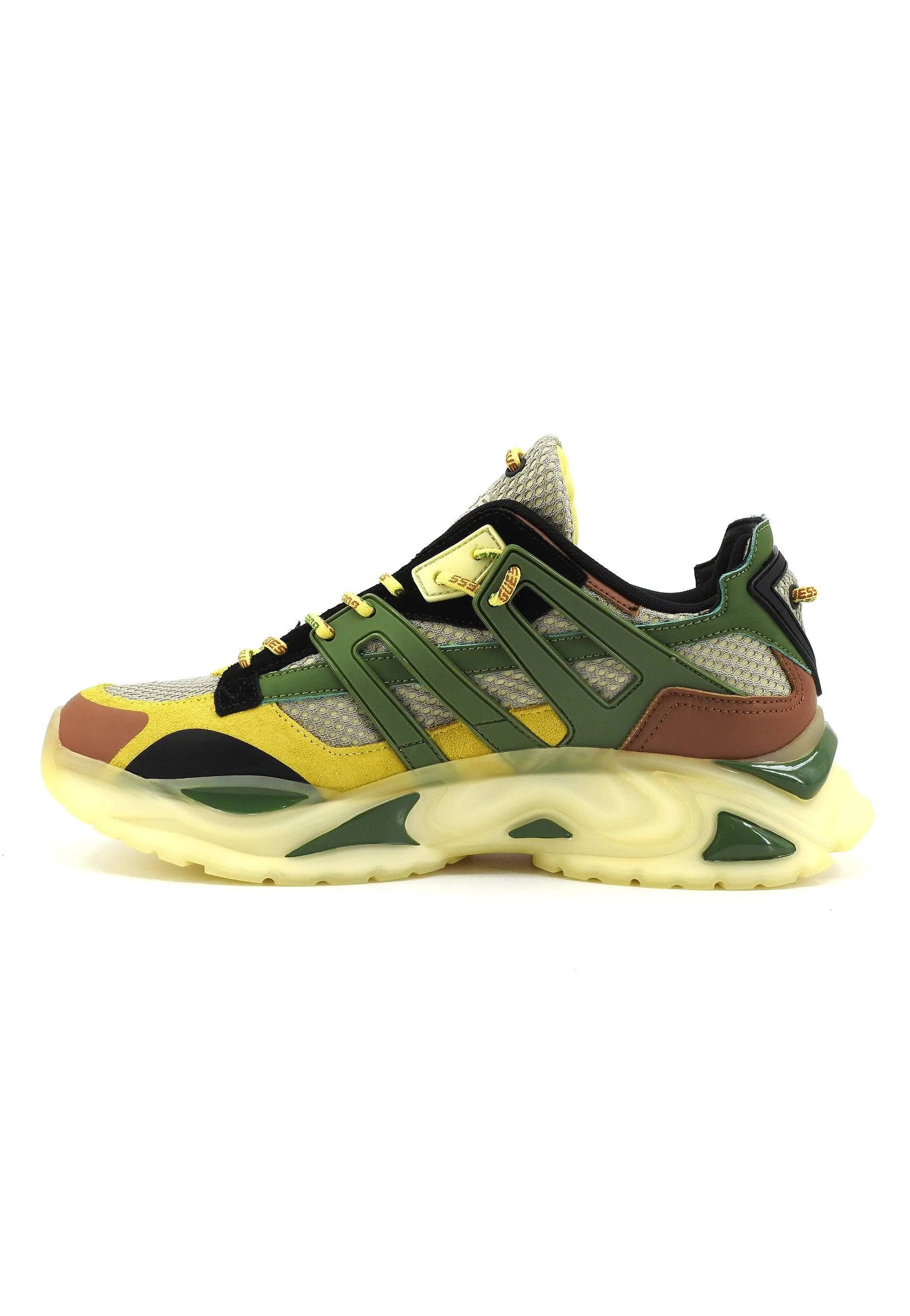 GUESS Sneaker Uomo Yellow Green Brown FMPBELFAP12