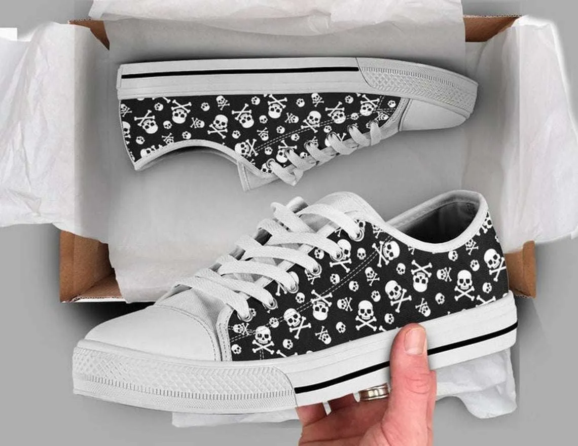 Halloween Skull & Bones Women Men Canvas Casual Low Top Shoes – 90Sfootwear