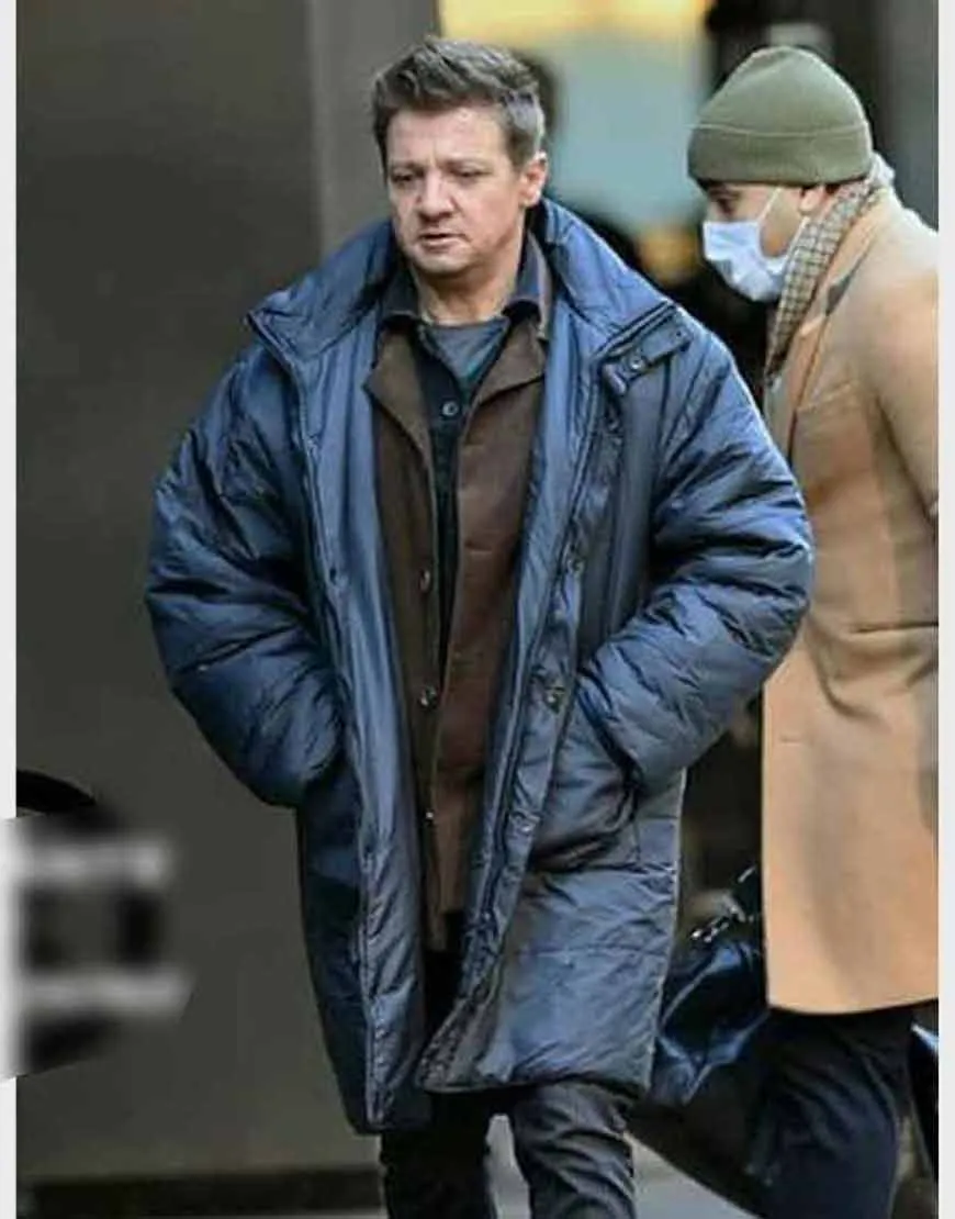 Hawkeye Jeremy Renner Blue Coat | Clint Barton Puffer Coat | Ujackets